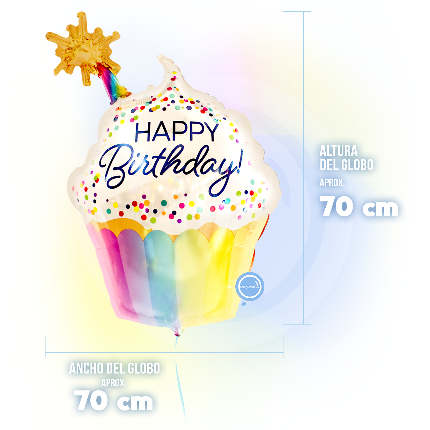 Globo Metálico Super Shape de 35" - Confetti Sprinkle Birthday - medida