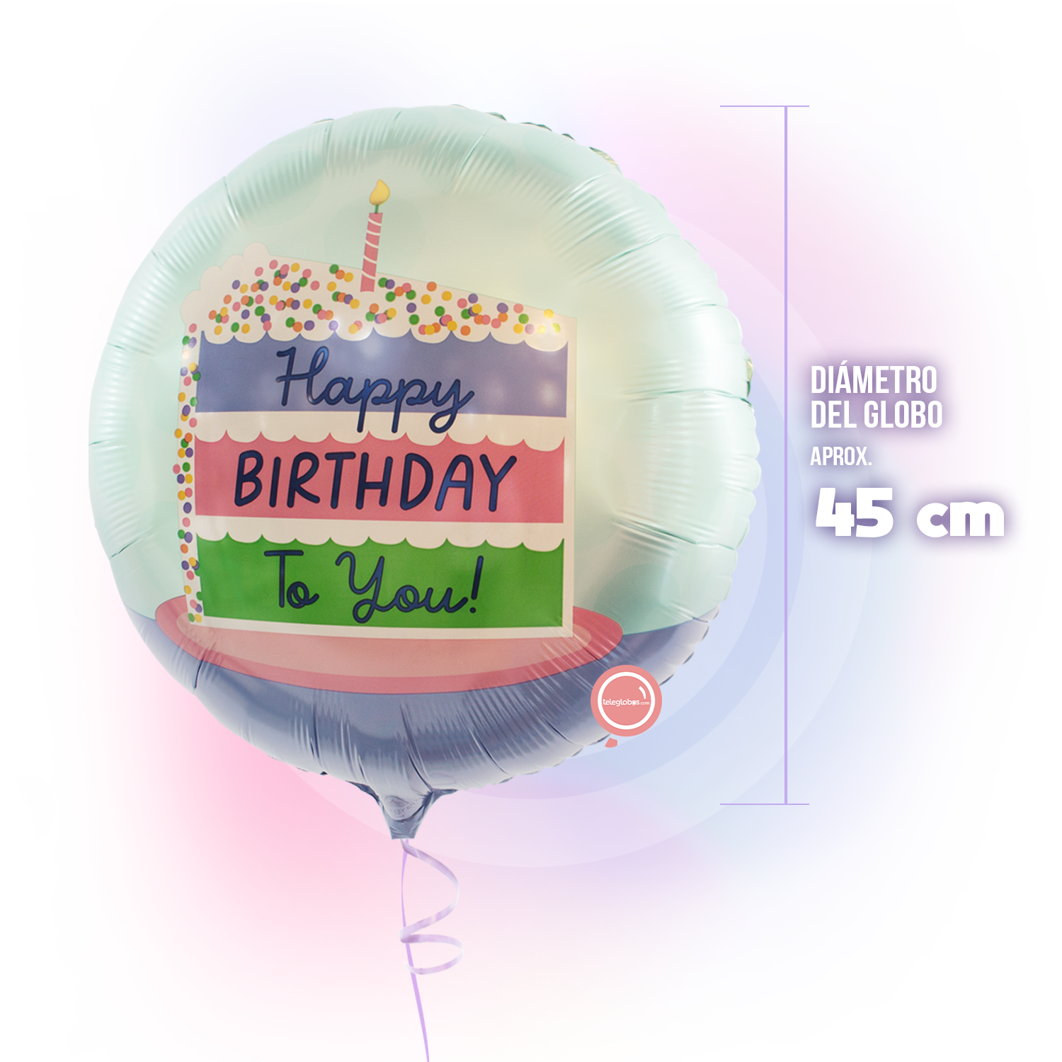 Globo Metálico de 18" Satin Happy Birthday