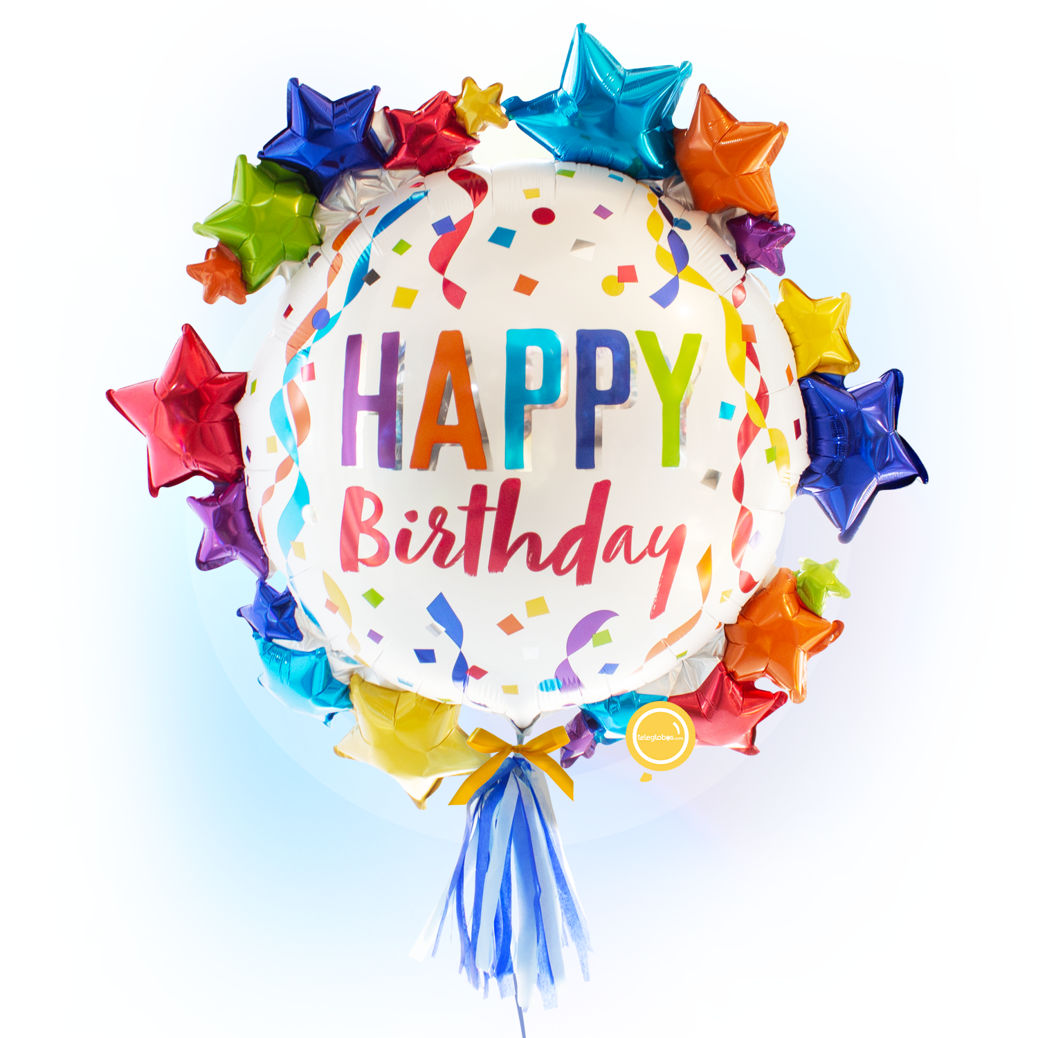 Globo Metálico Super Shape de 35" - Satin Happy Birthday Star