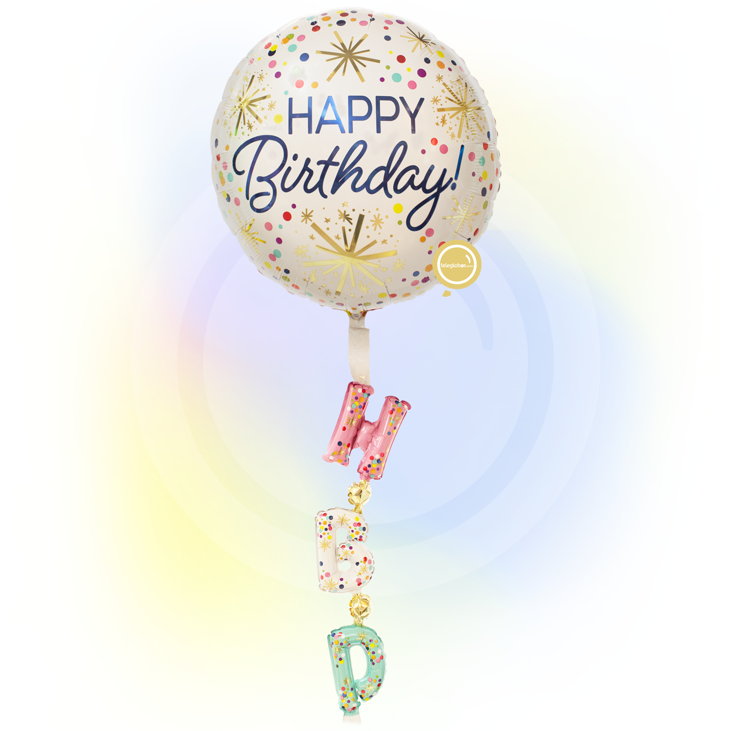 Globo Metálico Airwalker de 69" - Happy Birthday Confetti Sprinkle