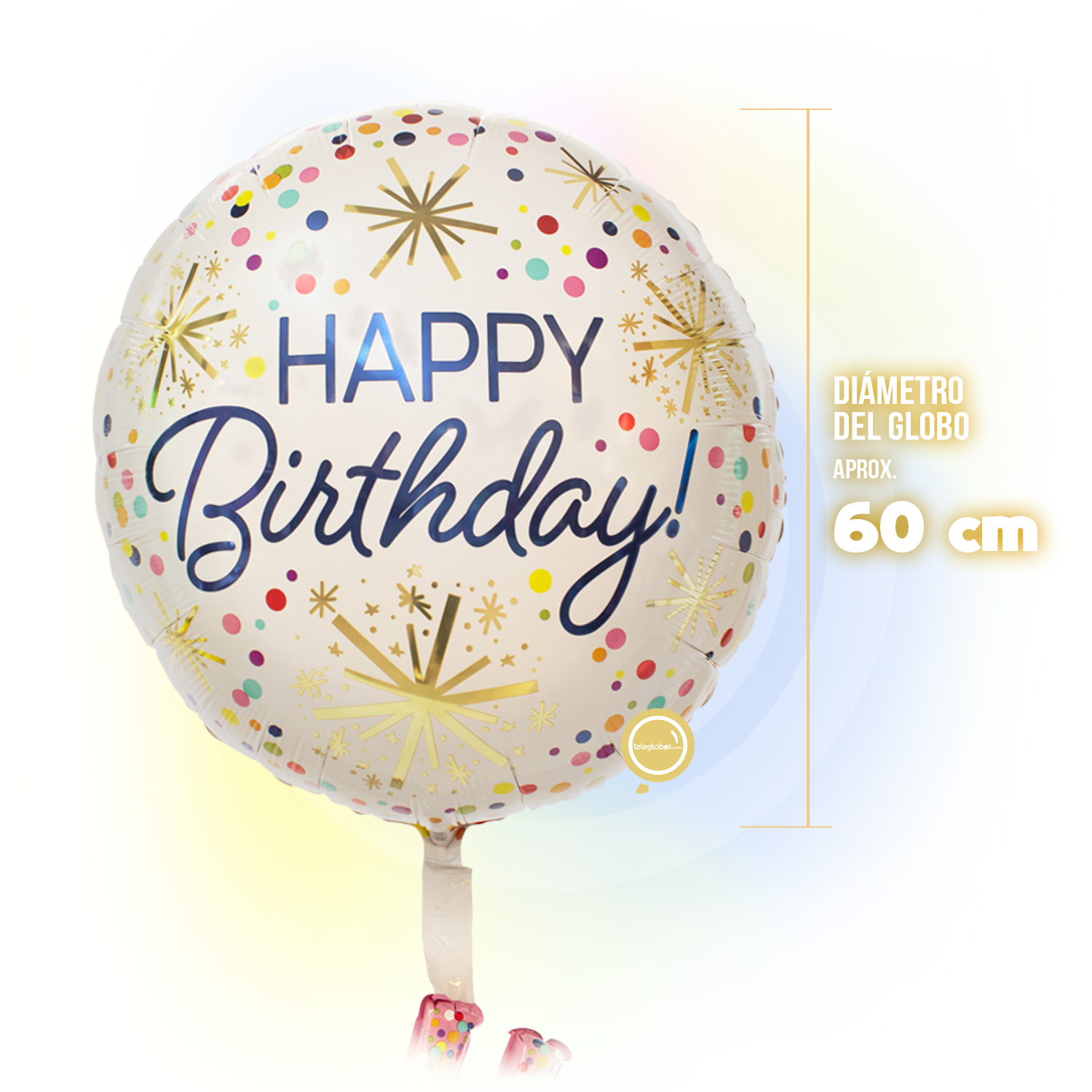 Globo Metálico Airwalker de 69" - Happy Birthday Confetti Sprinkle