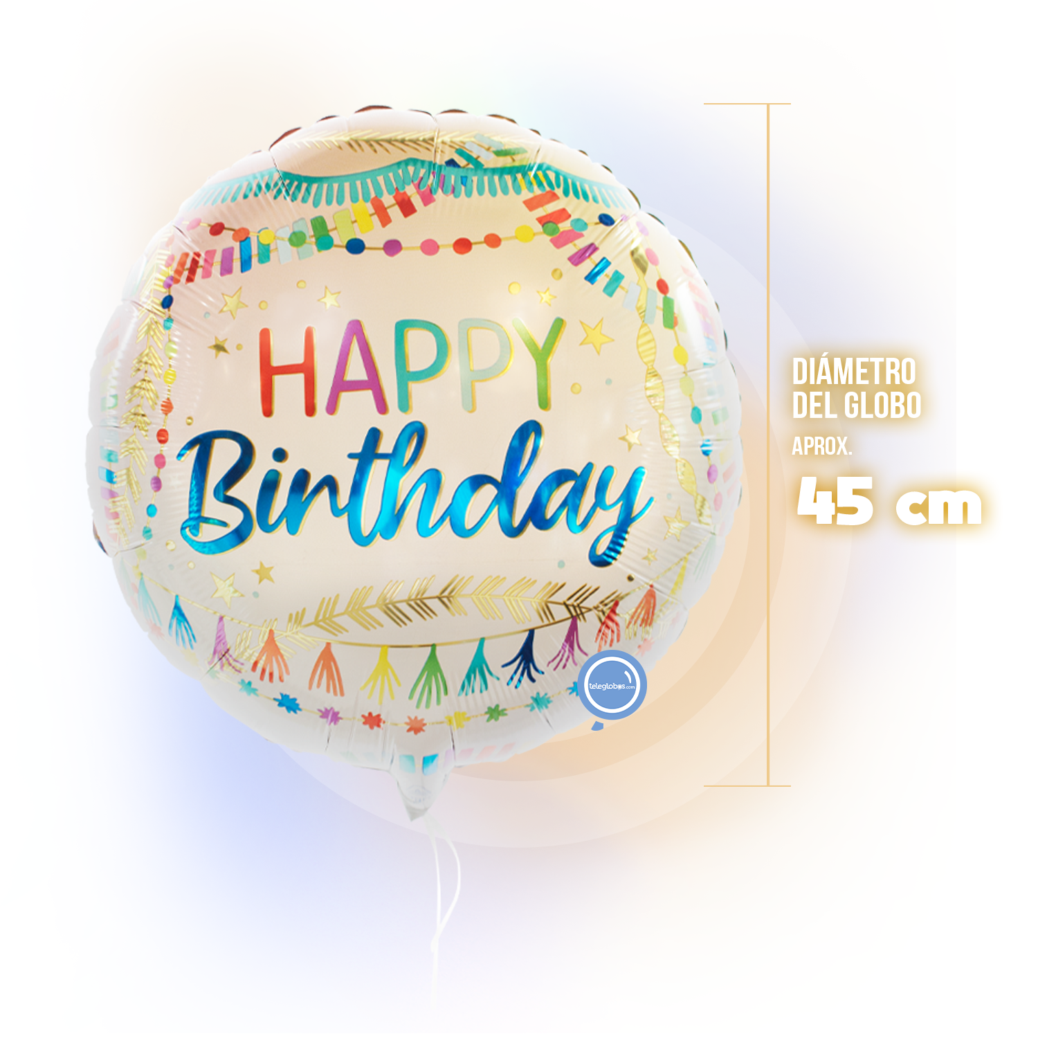 Globo Metálico de 18" Birthday Streamers