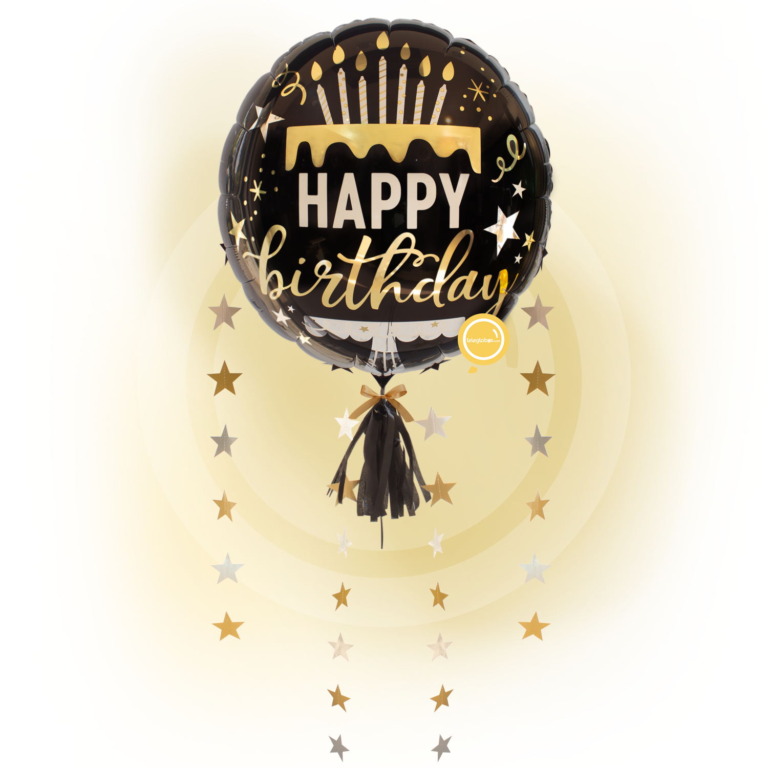 Globo Metálico Drop A Line de 30" - Happy Birthday Stars