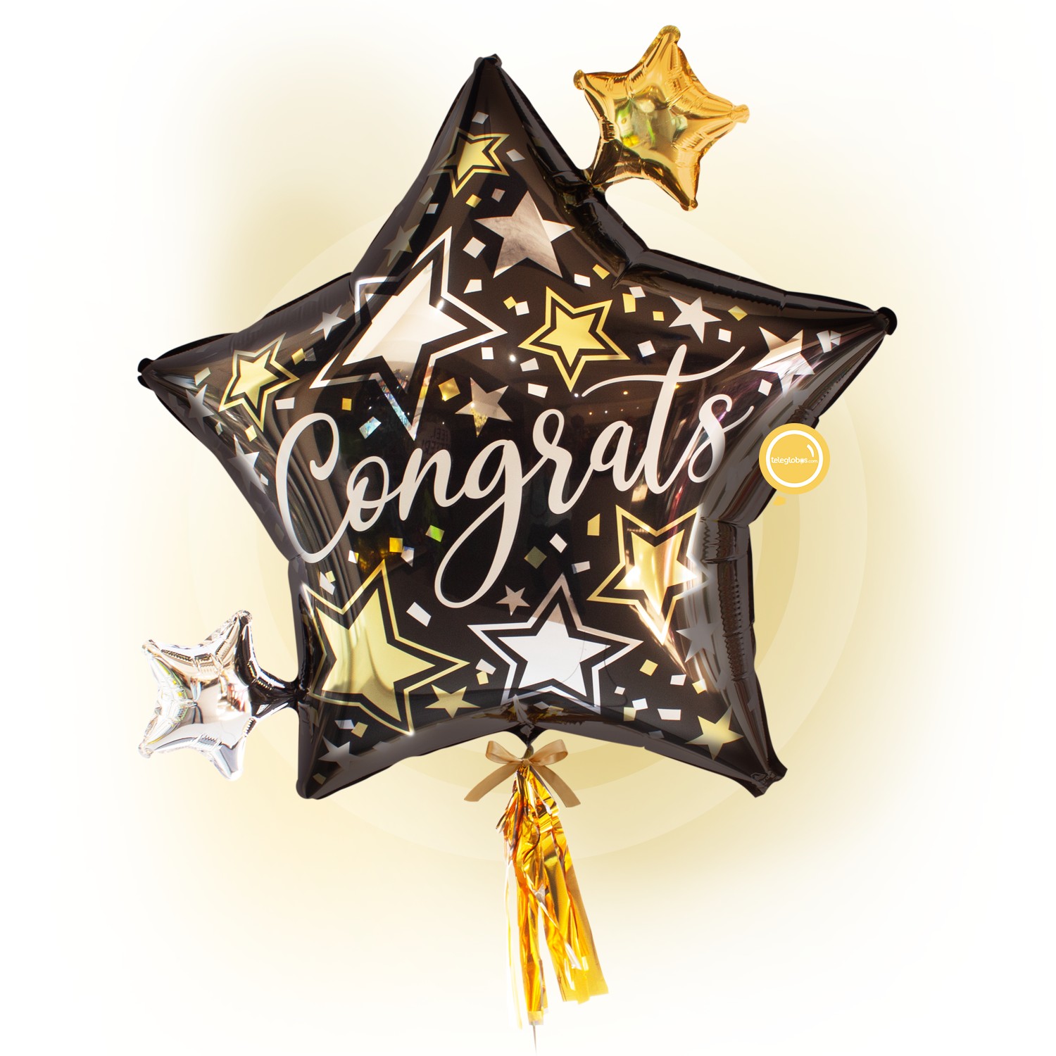 Globo Metálico Super Shape de 28" - Congrats Stars Congratulations