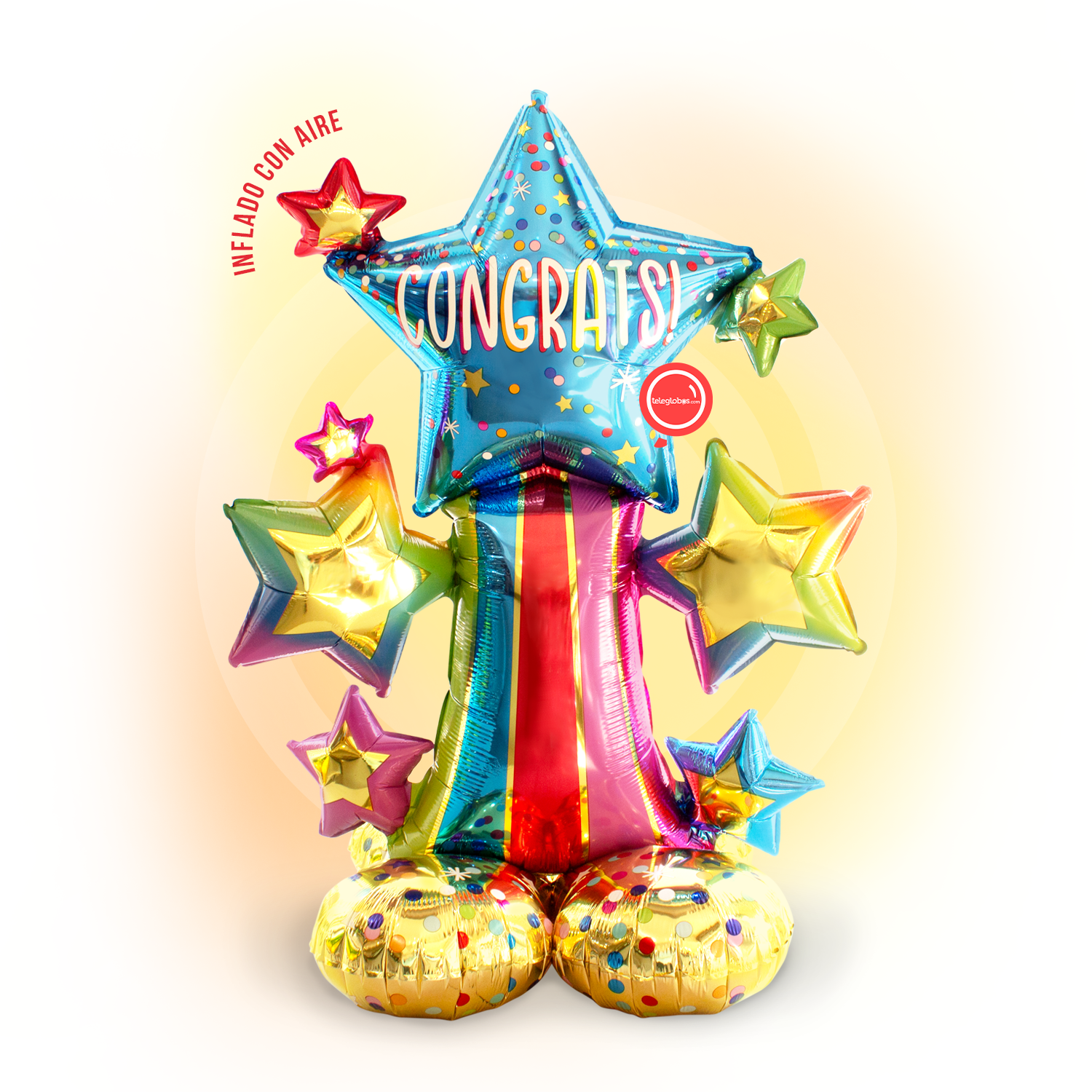 balloon Metallic Airloonz Junior of 36 " - congrats colorful Star