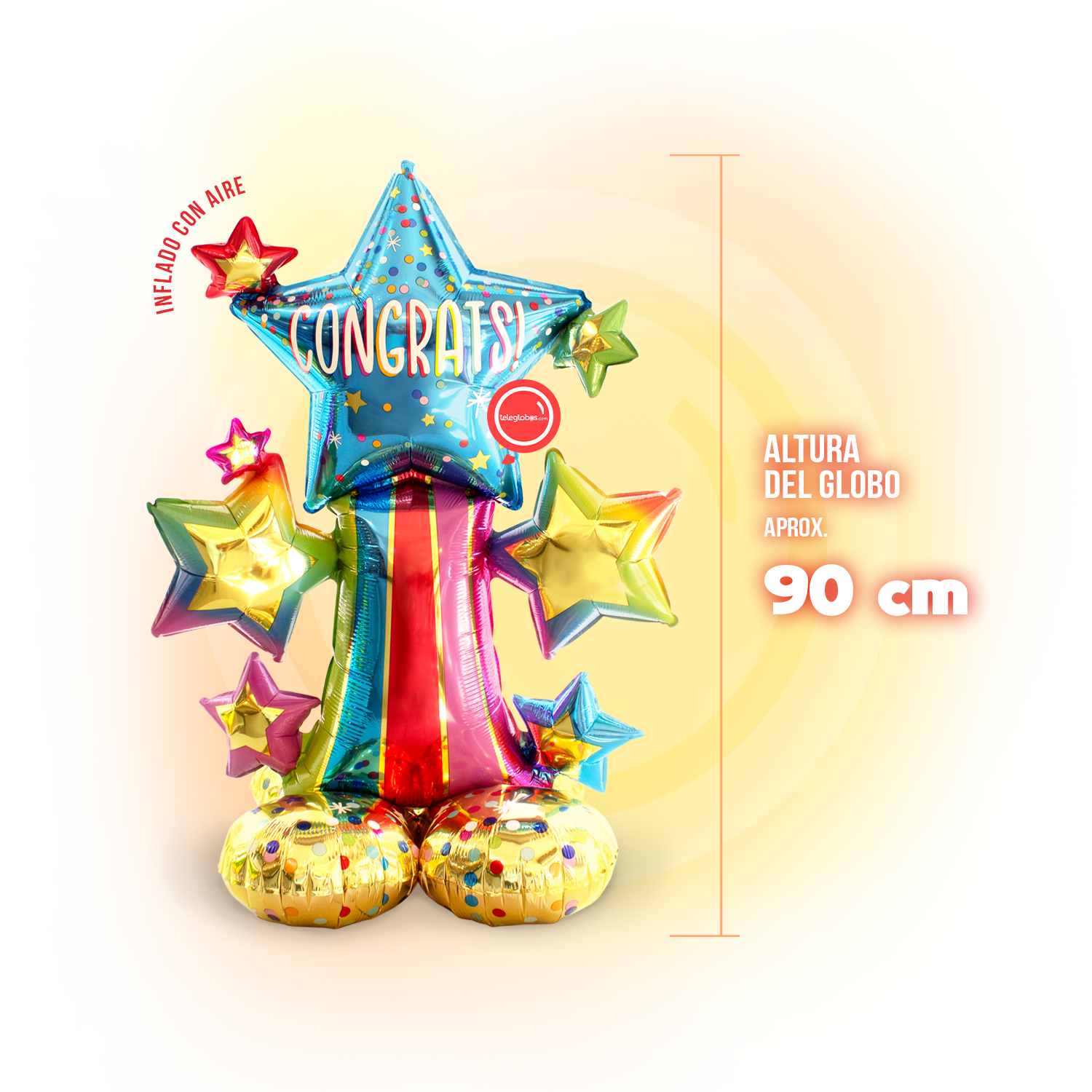 balloon Metallic Airloonz Junior of 36 " - congrats colorful Star
