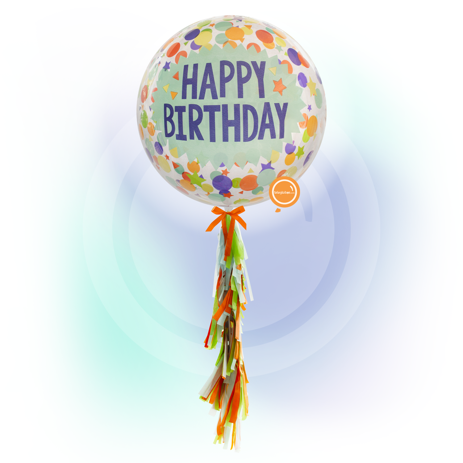 balloon 24 "Bubble - Happy Birthday Dots & Stars