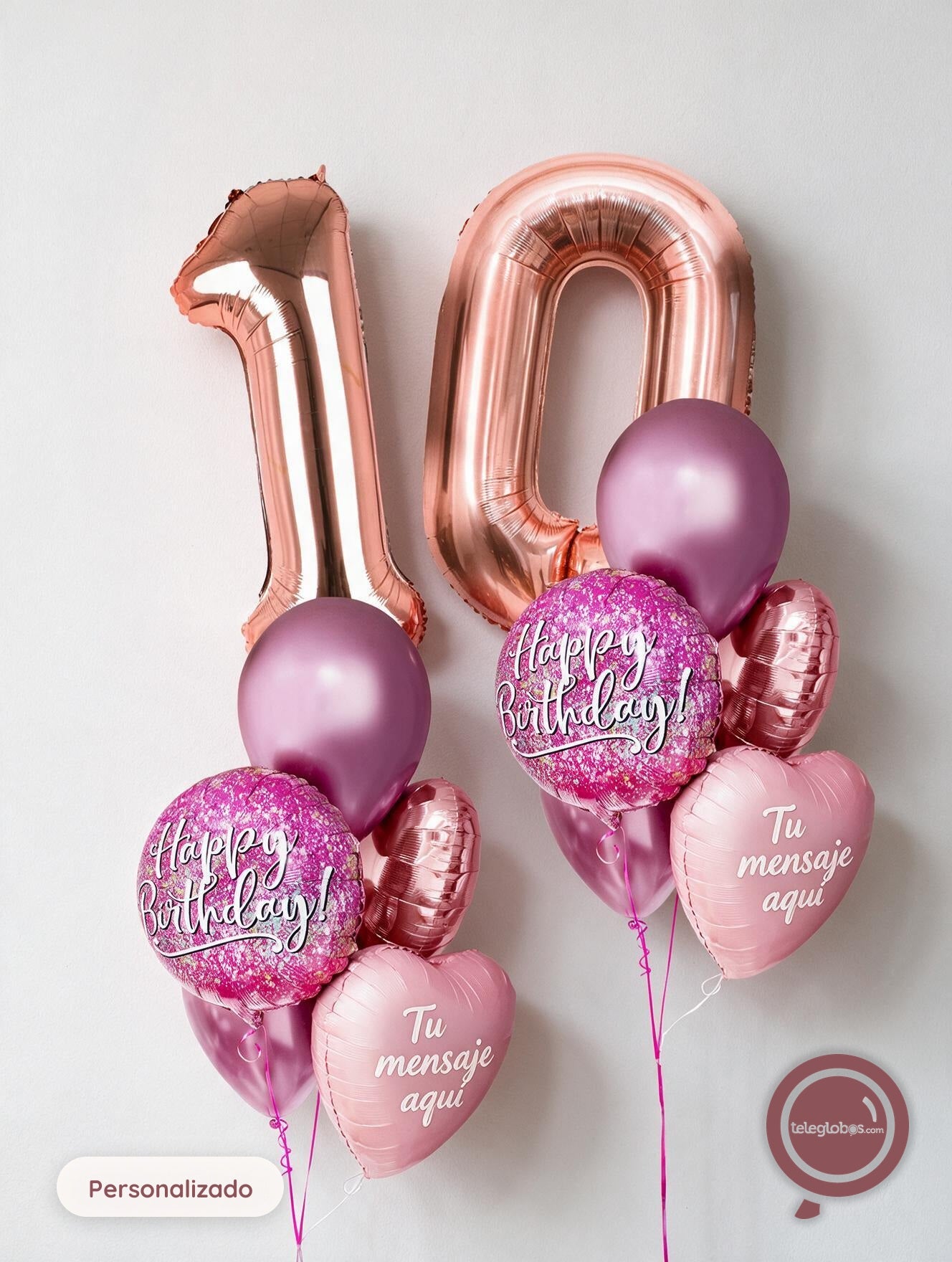 Kit Celebra -Pink Birthday- con Globos de Helio