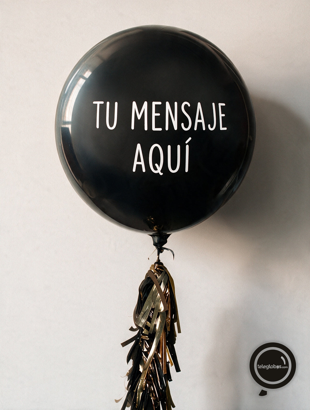 Orbz Negro con helio personalizado