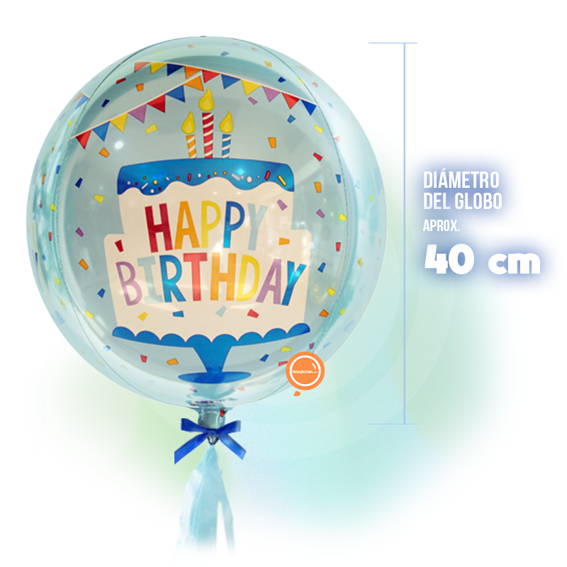 balloon Orbz of 15 " - Happy Birthday Tiered Cake
