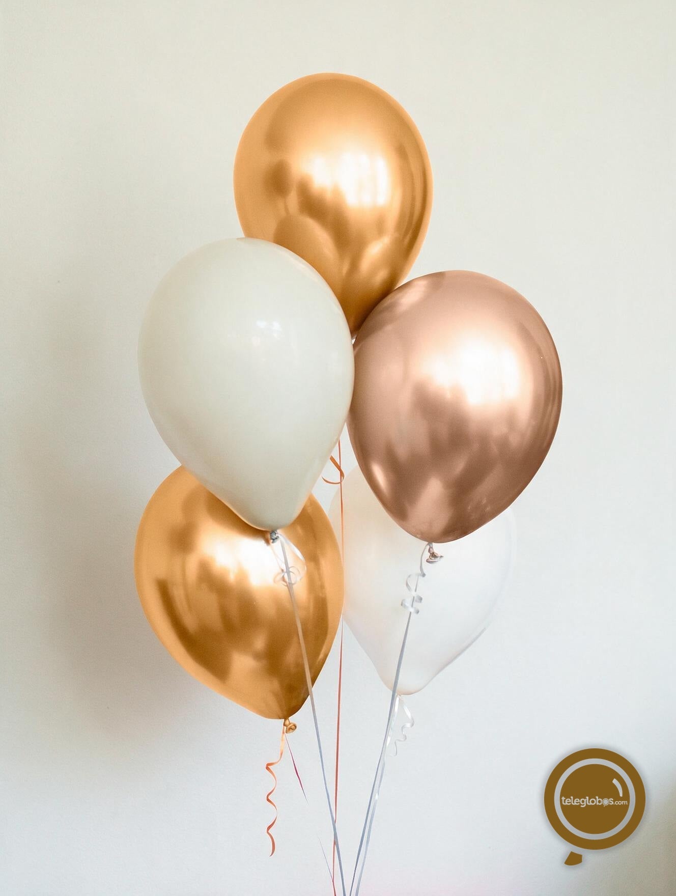 Torre de 5 Globos de Látex Cromo y Extra Premium