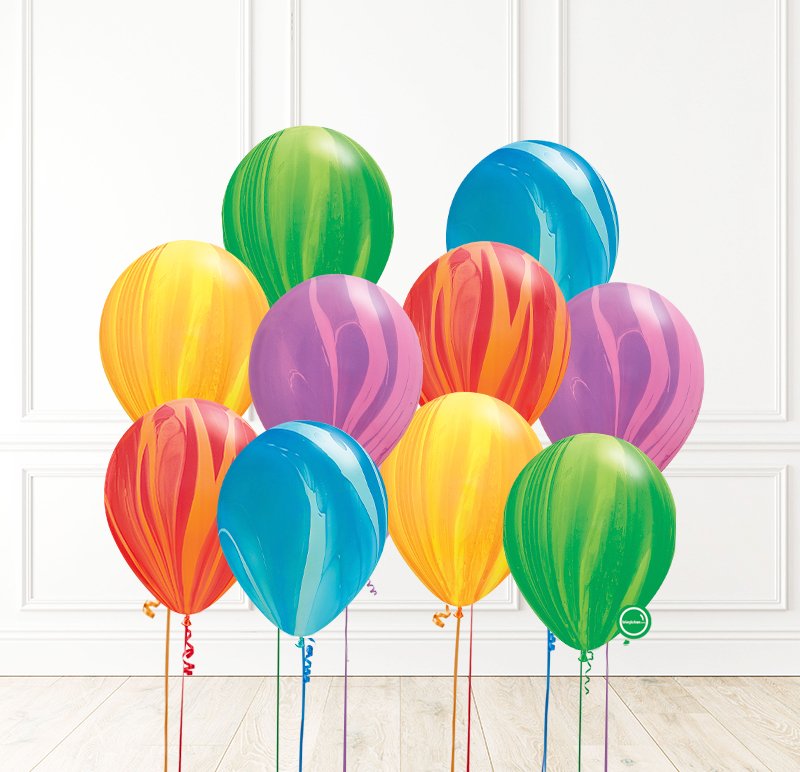 10 Globos Ágata Mix Látex con Helio | Globos y Regalos Teleglobos.com.mx.