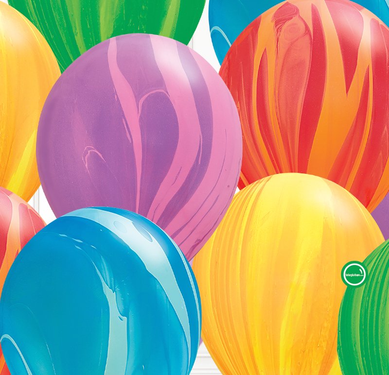 10 Globos Ágata Mix Látex con Helio | Globos y Regalos Teleglobos.com.mx.