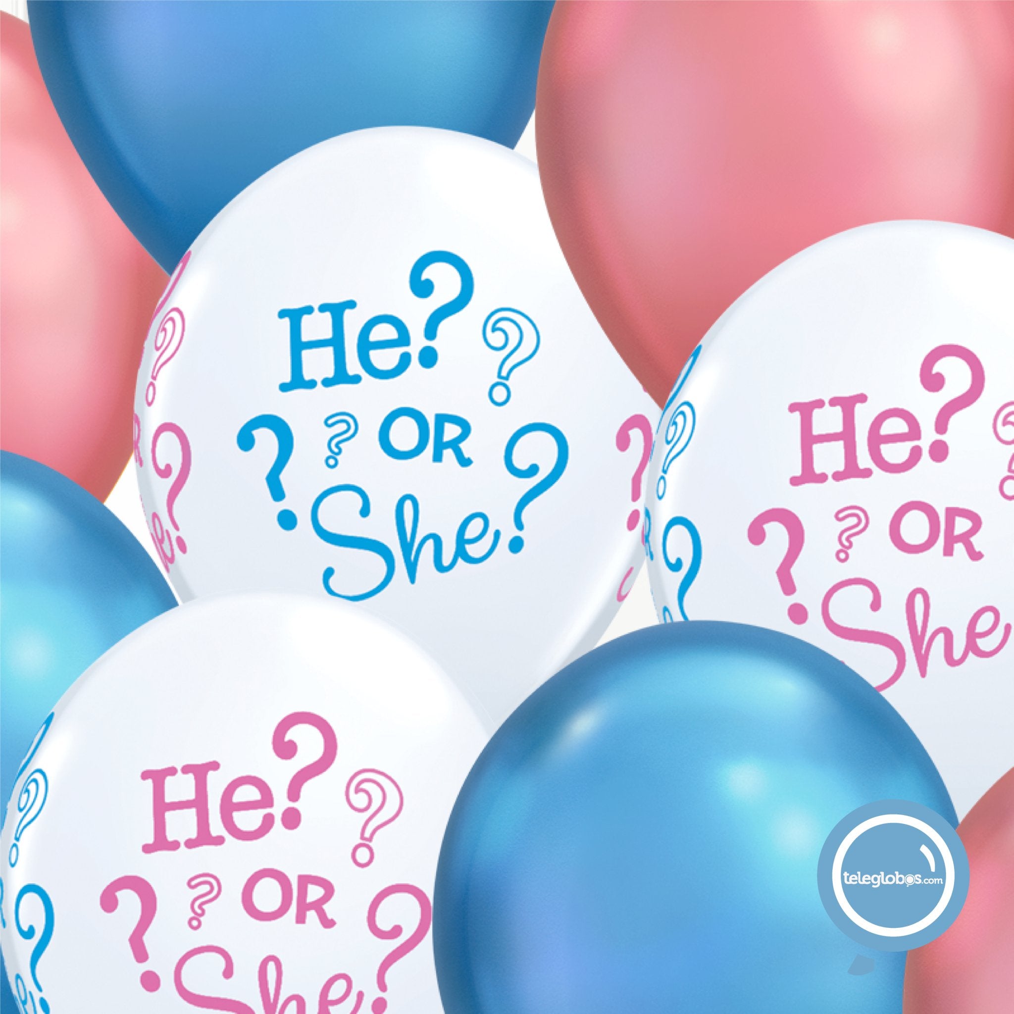14 globos inflados con helio -He? or She?- Bio* -RAC035- | Globos y Regalos Teleglobos.com.mx.