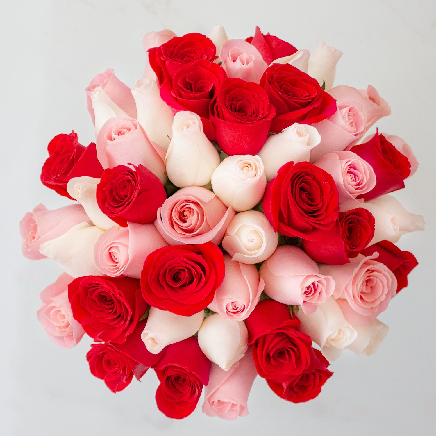 50 rosas (color de rosas a elegir) en florero de vidrio | Globos y Regalos Teleglobos.com.mx.