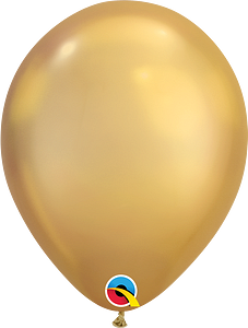 Globo INFLADO Látex 11" Qualatex Chrome Cromo Dorado | Globos y Regalos Teleglobos.com.mx.
