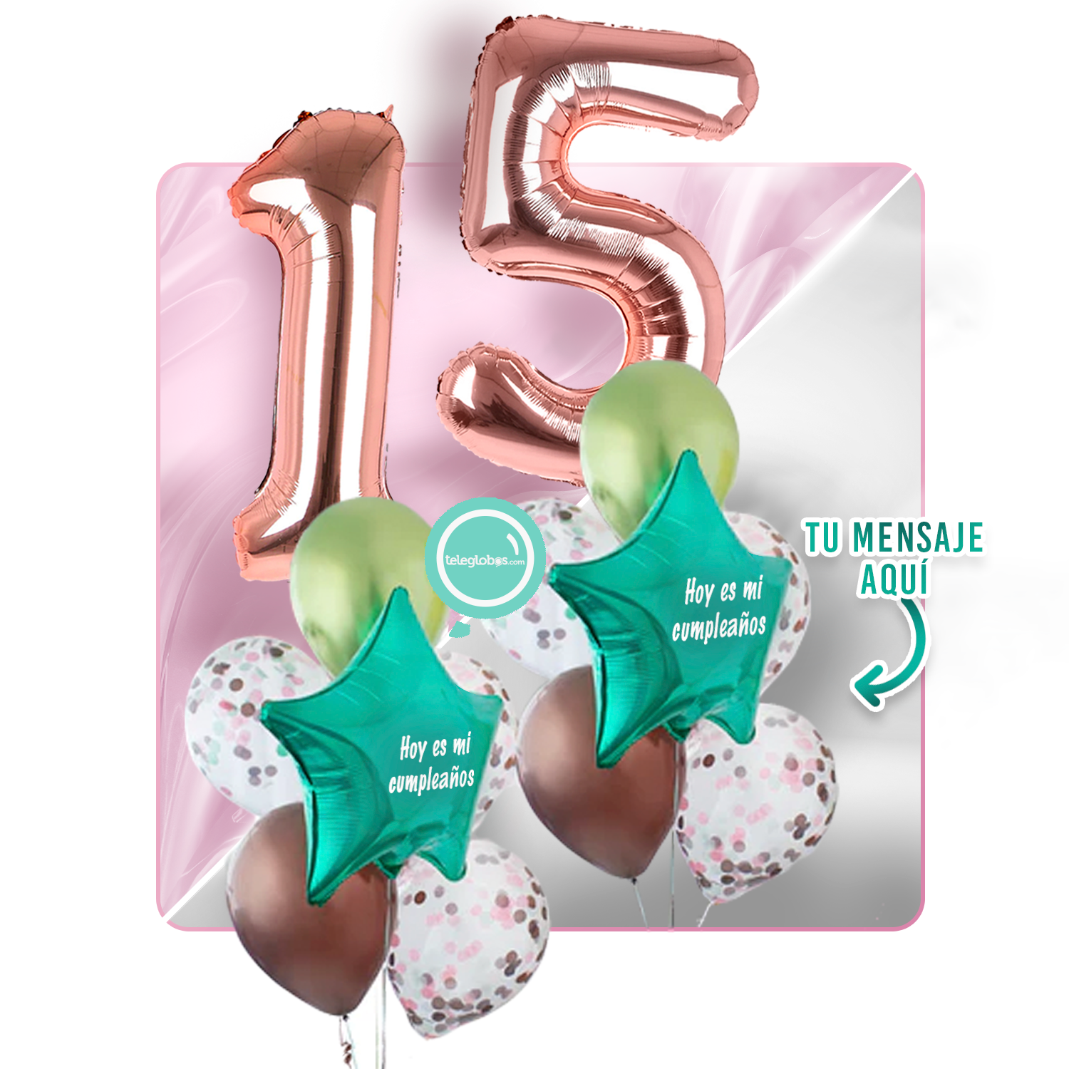 Kit Celebra -Confetti Star- Globos de Helio