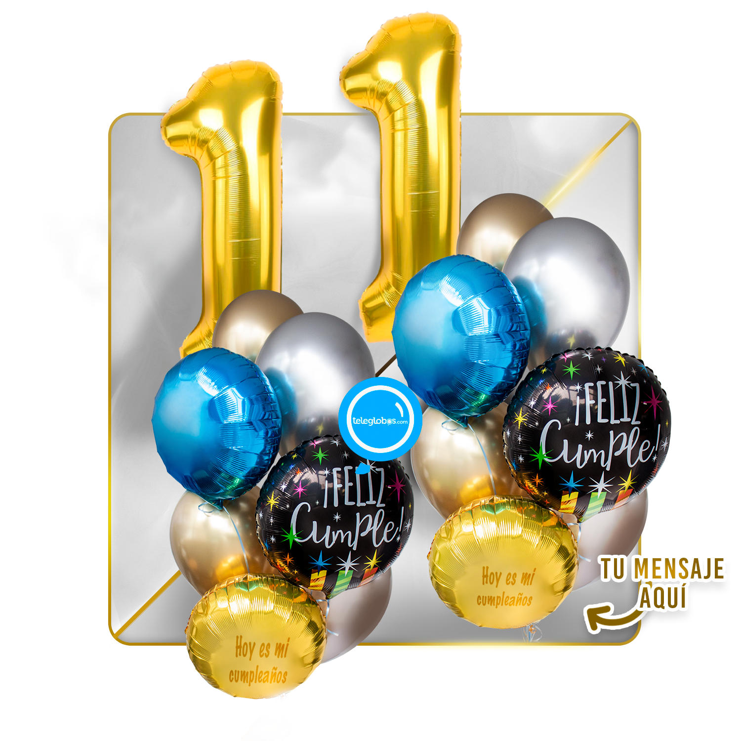 Kit Celebra -Feliz Cumple- con Globos de Helio