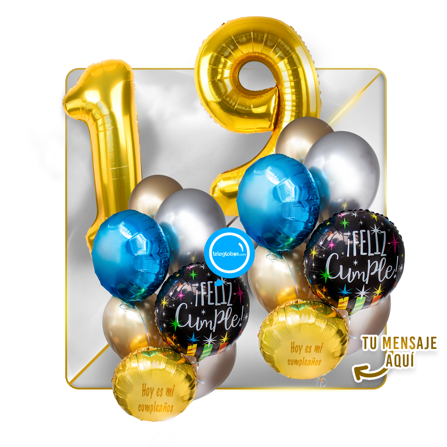 Kit Celebra -Feliz Cumple- con Globos de Helio