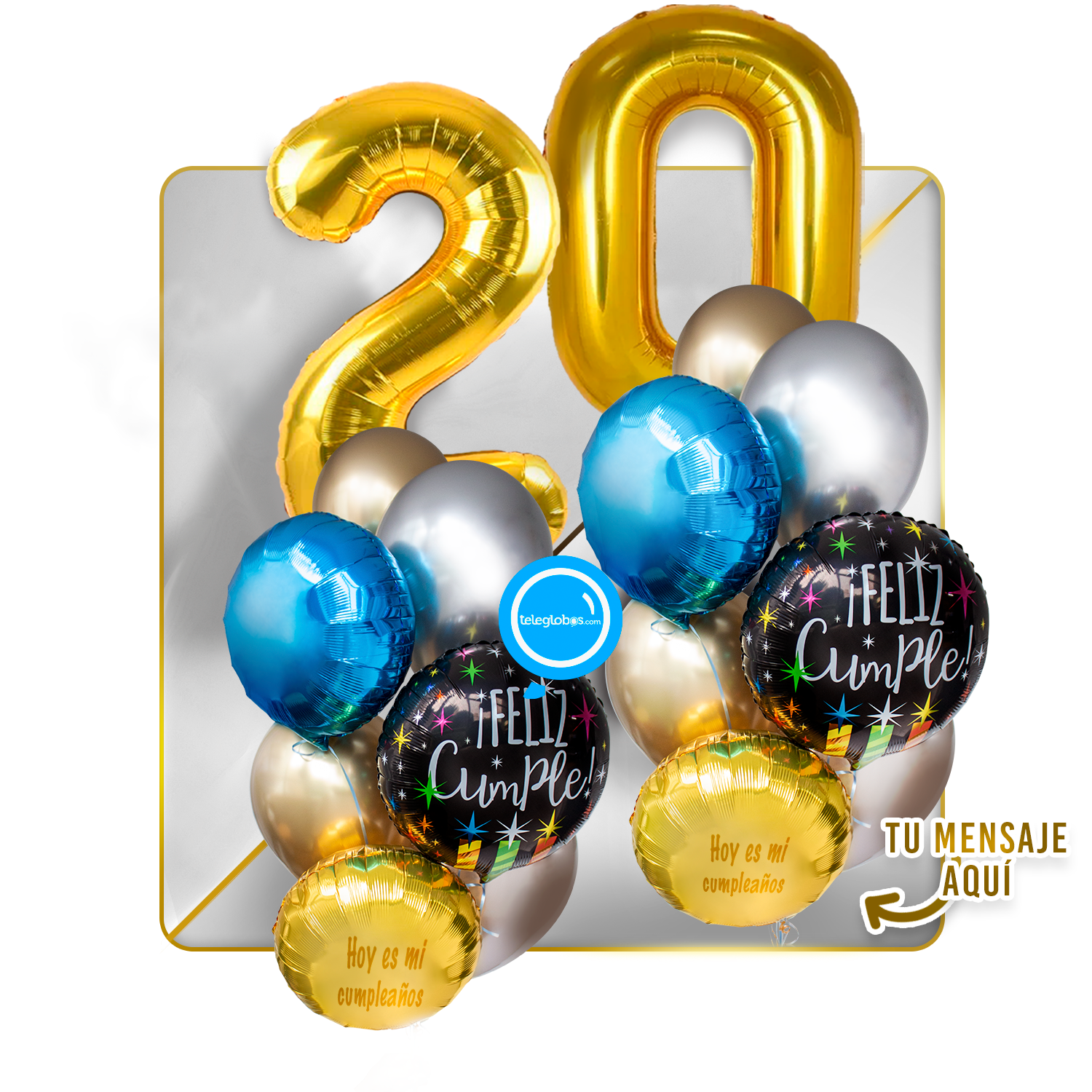 Kit Celebra -Feliz Cumple- con Globos de Helio