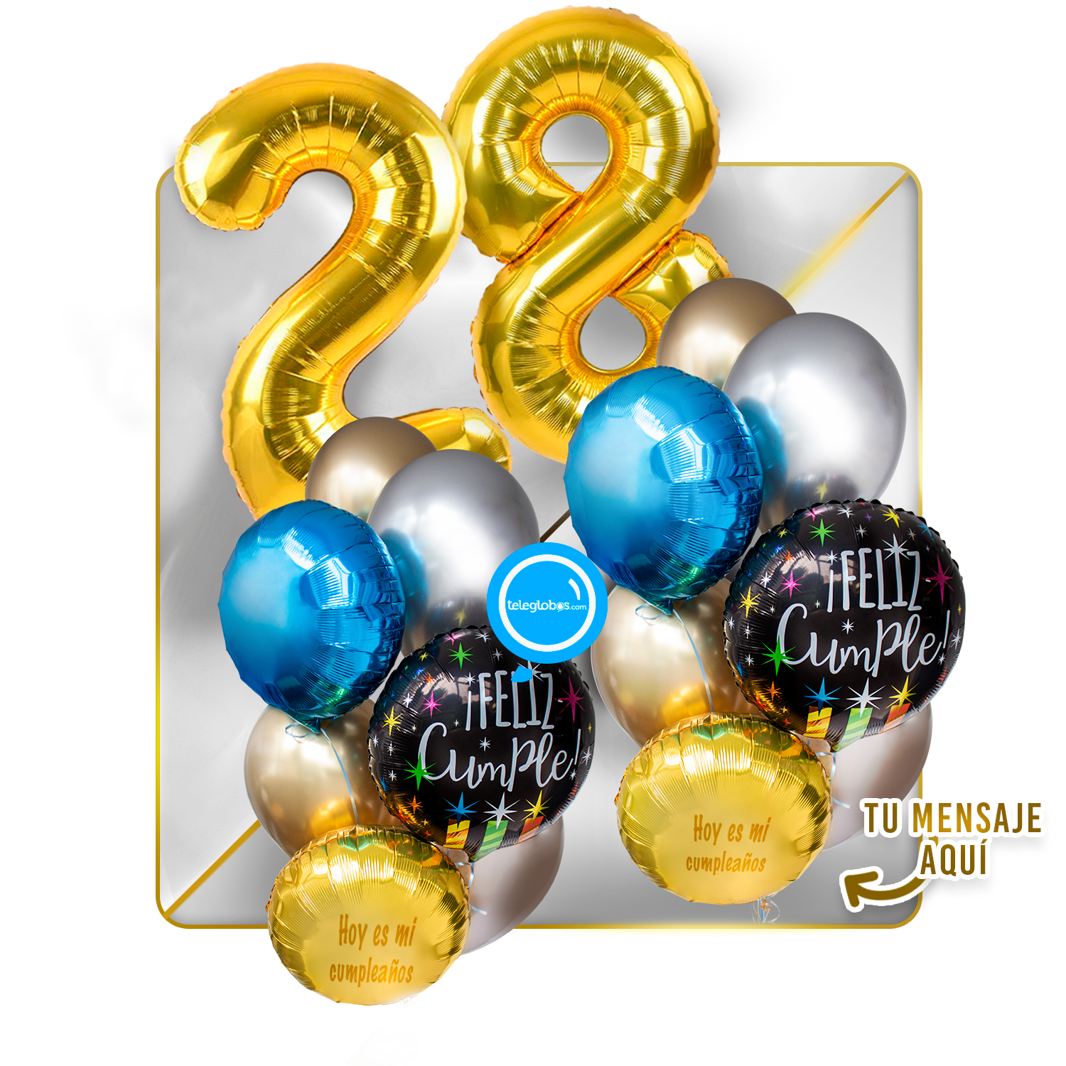 Kit Celebra -Feliz Cumple- con Globos de Helio