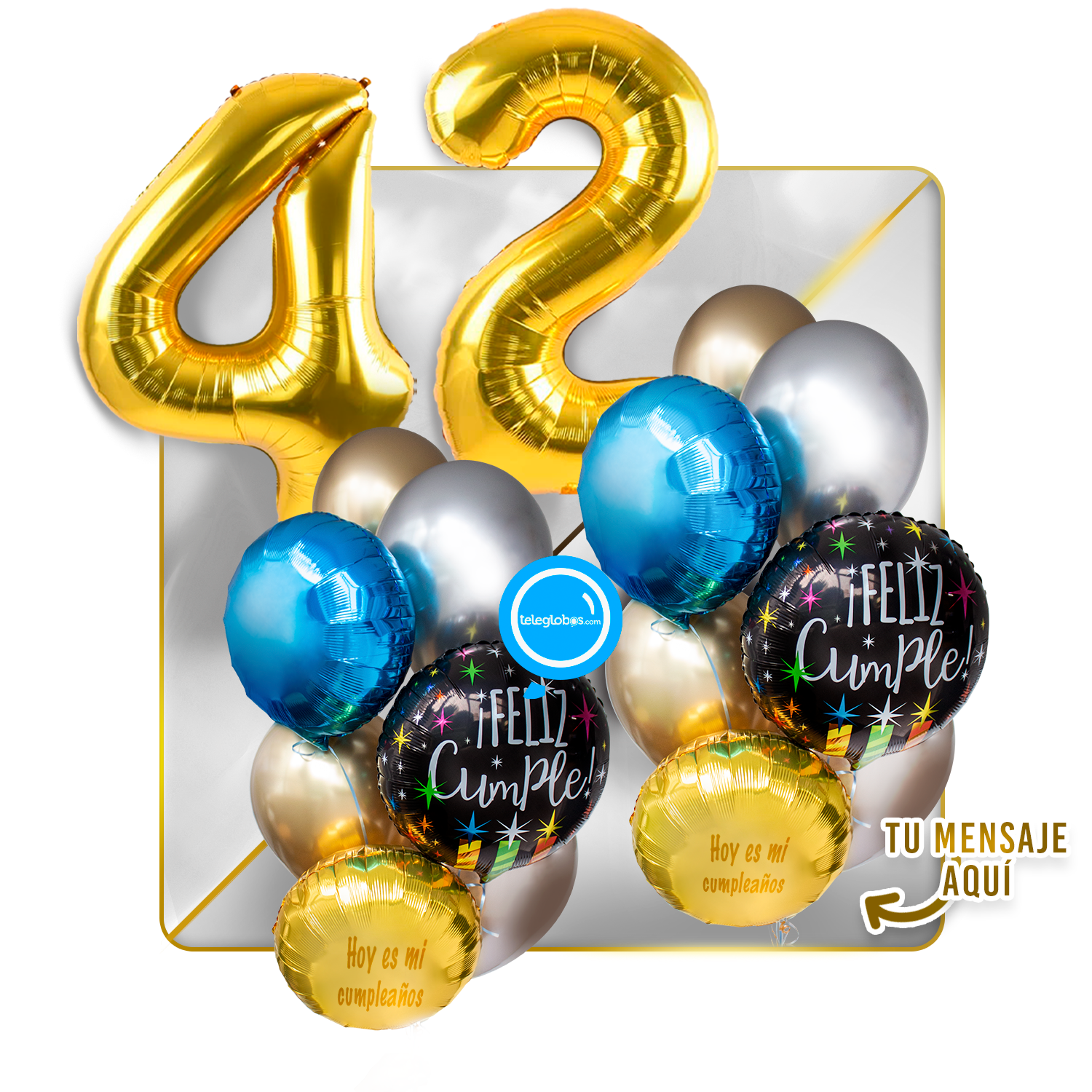 Kit Celebra -Feliz Cumple- con Globos de Helio