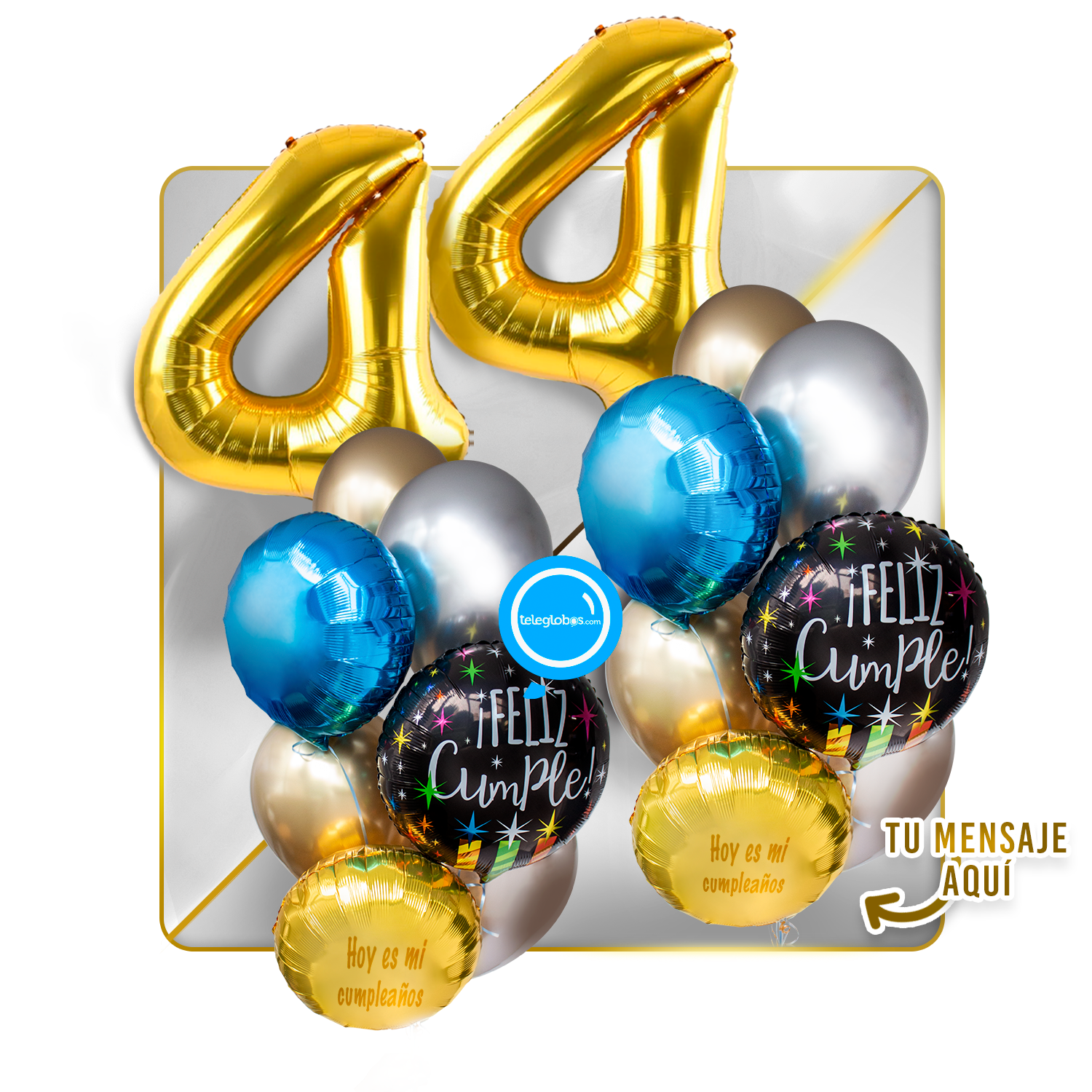 Kit Celebra -Feliz Cumple- con Globos de Helio