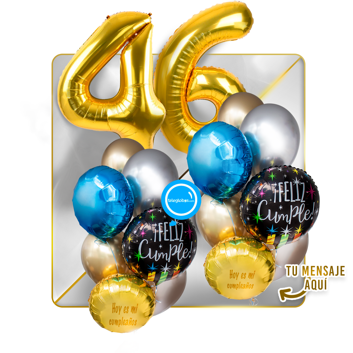 Kit Celebra -Feliz Cumple- con Globos de Helio