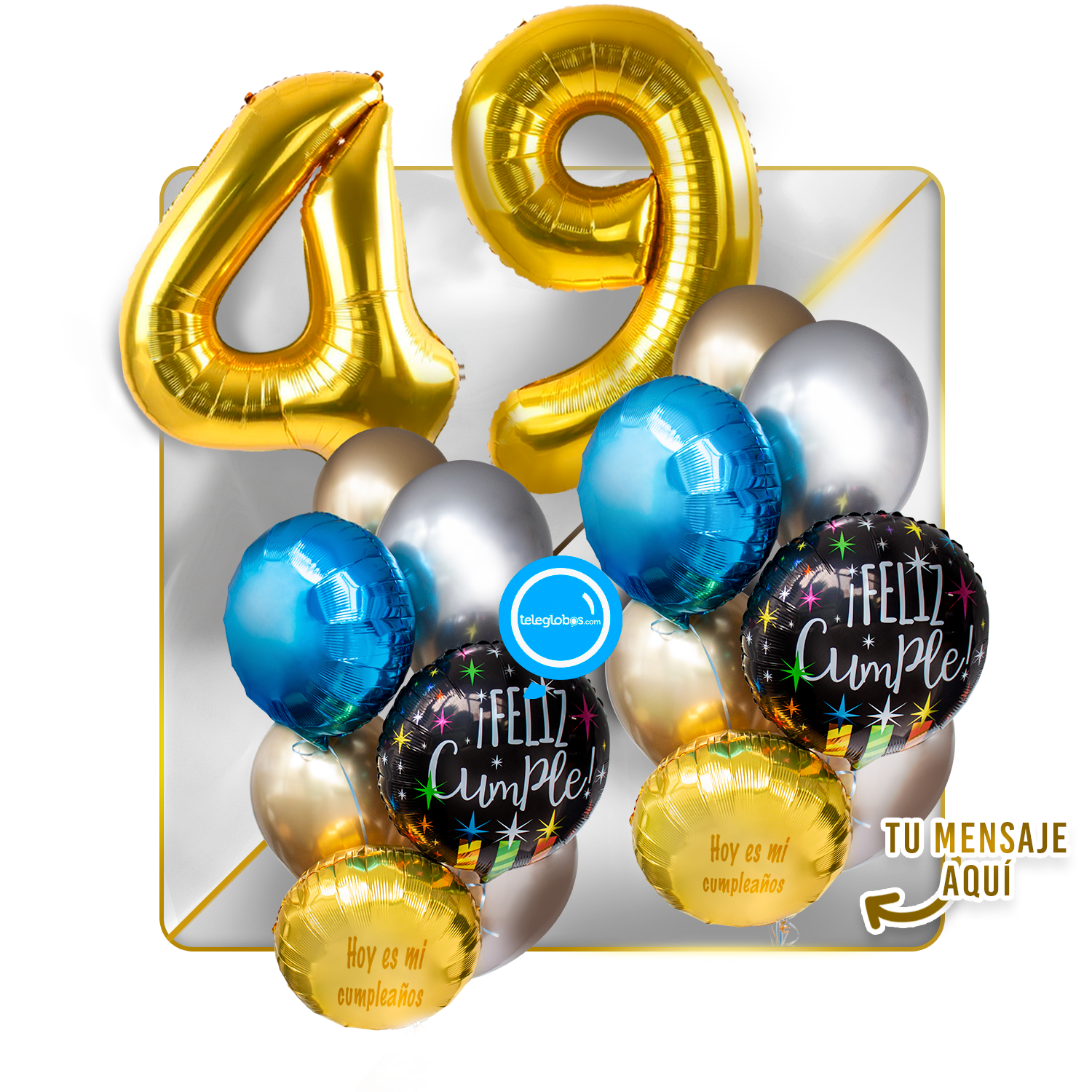 Kit Celebra -Feliz Cumple- con Globos de Helio