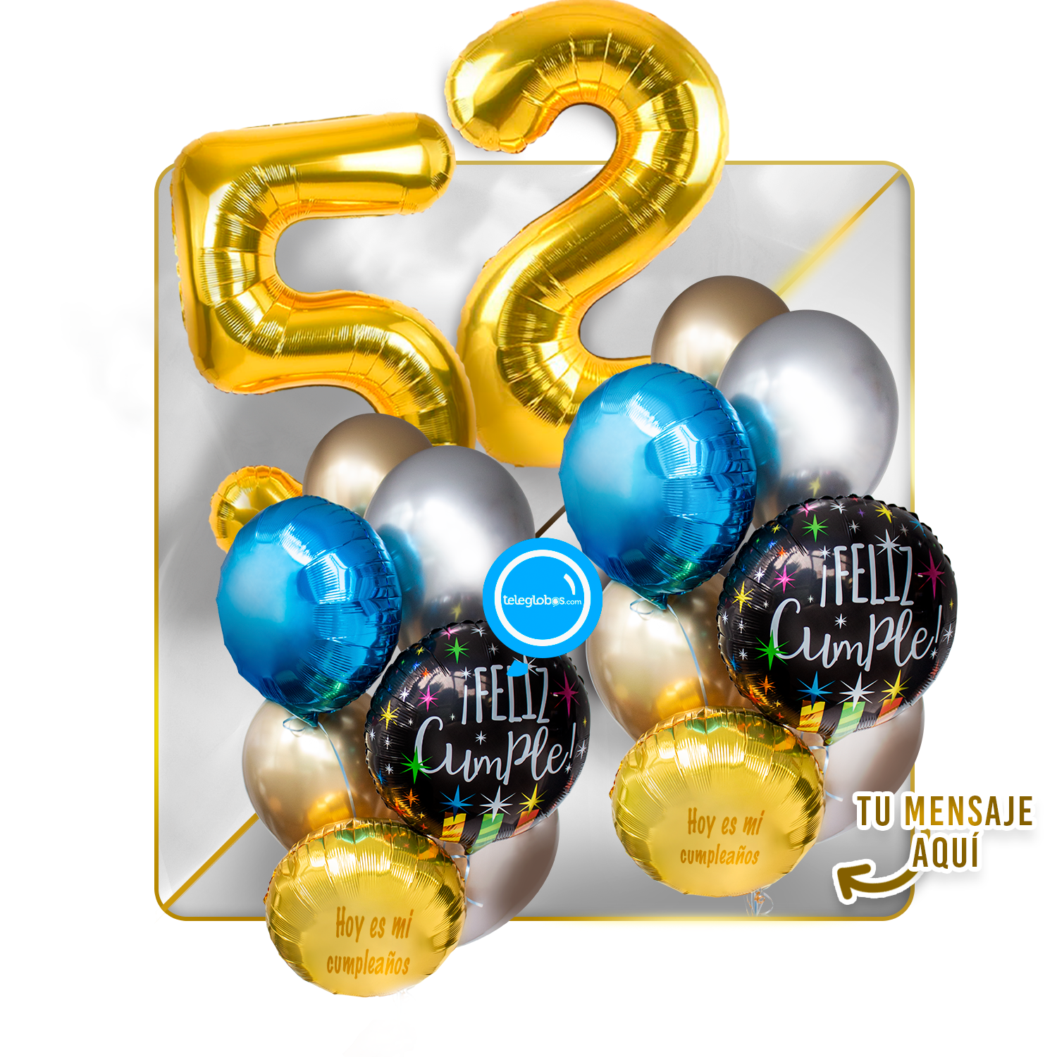 Kit Celebra -Feliz Cumple- con Globos de Helio