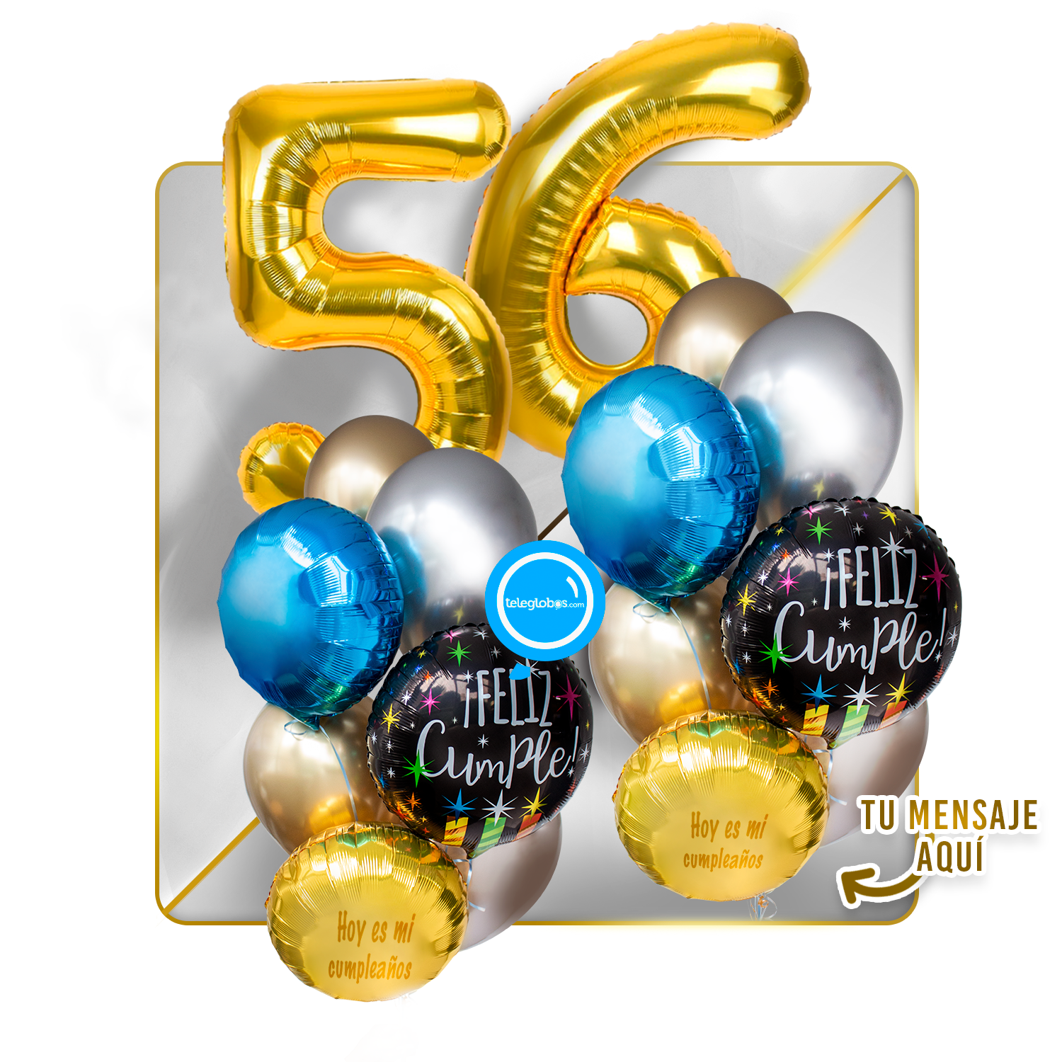 Kit Celebra -Feliz Cumple- con Globos de Helio