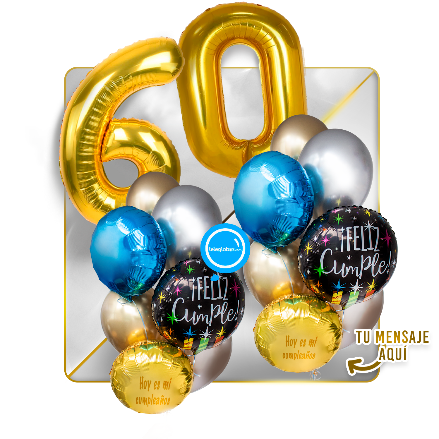 Kit Celebra -Feliz Cumple- con Globos de Helio