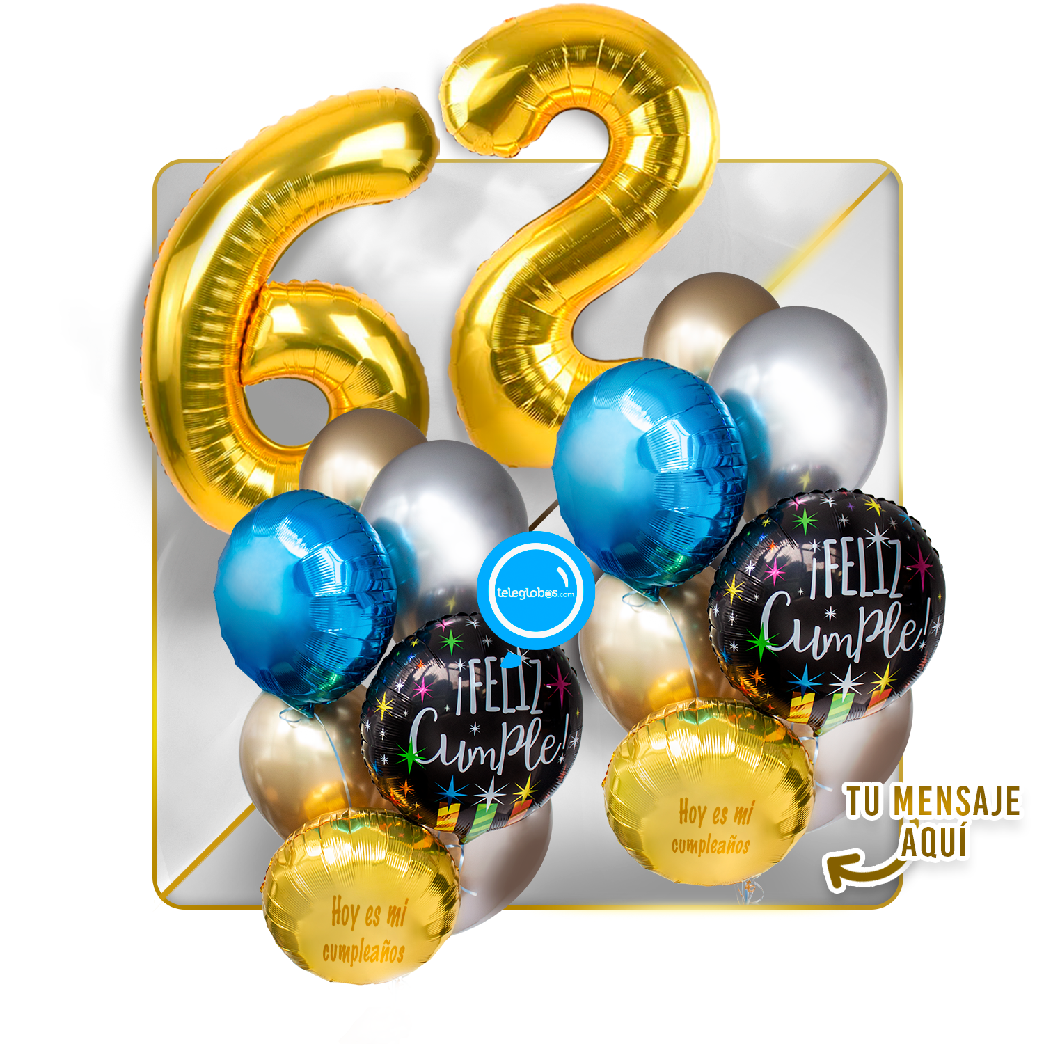 Kit Celebra -Feliz Cumple- con Globos de Helio