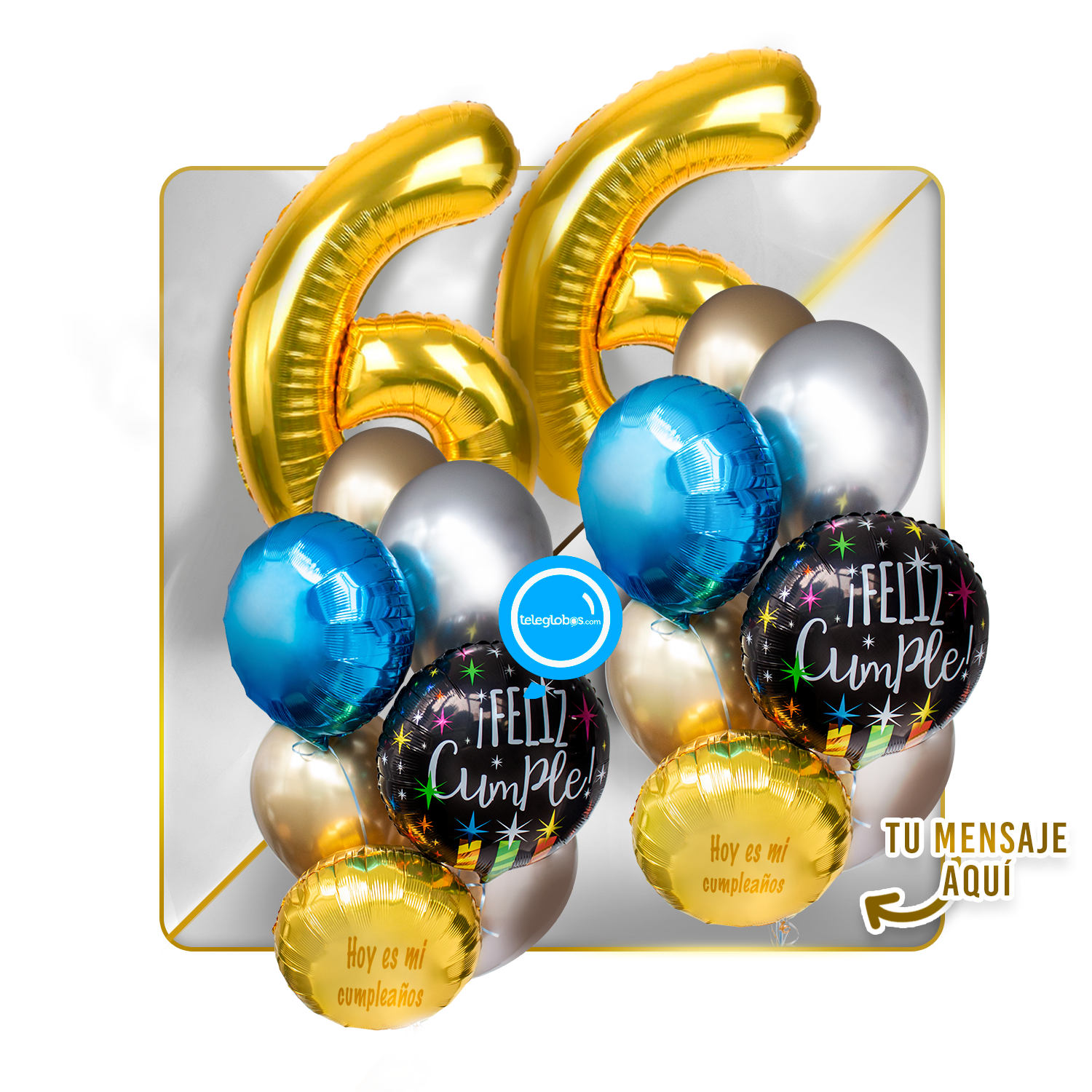 Kit Celebra -Feliz Cumple- con Globos de Helio