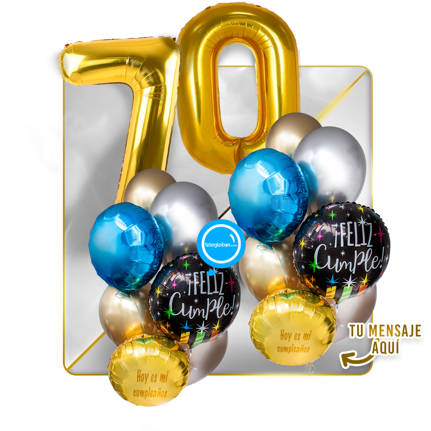 Kit Celebra -Feliz Cumple- con Globos de Helio