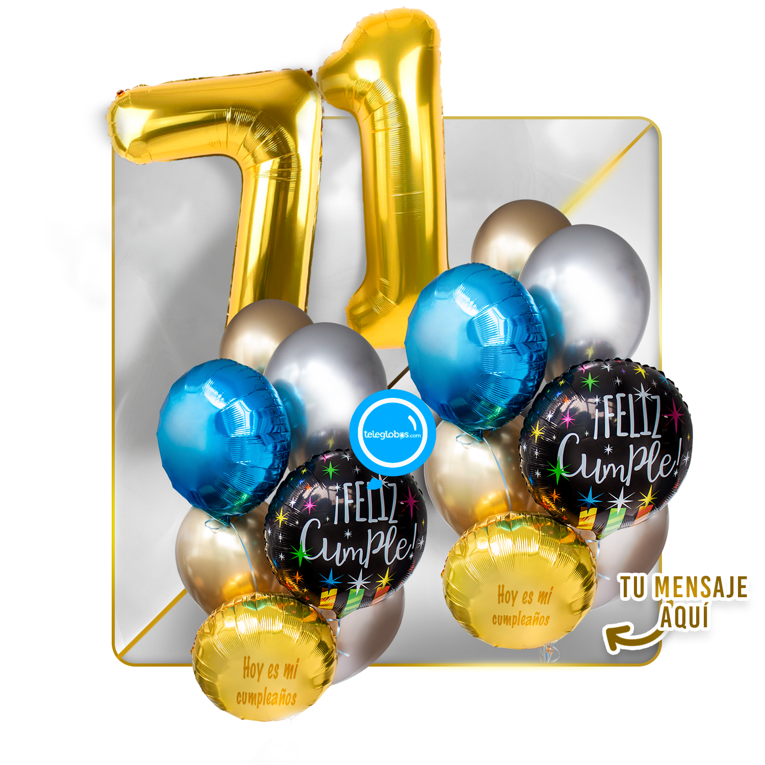 Kit Celebra -Feliz Cumple- con Globos de Helio