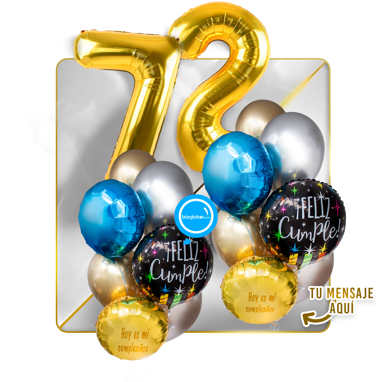 Kit Celebra -Feliz Cumple- con Globos de Helio