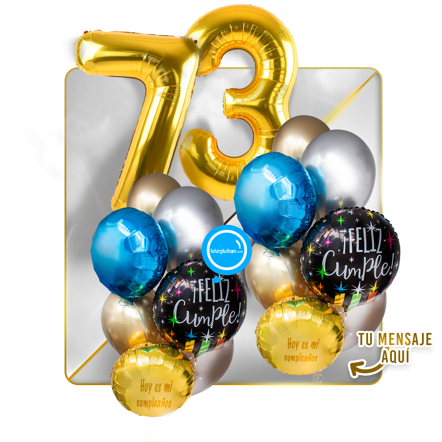 Kit Celebra -Feliz Cumple- con Globos de Helio