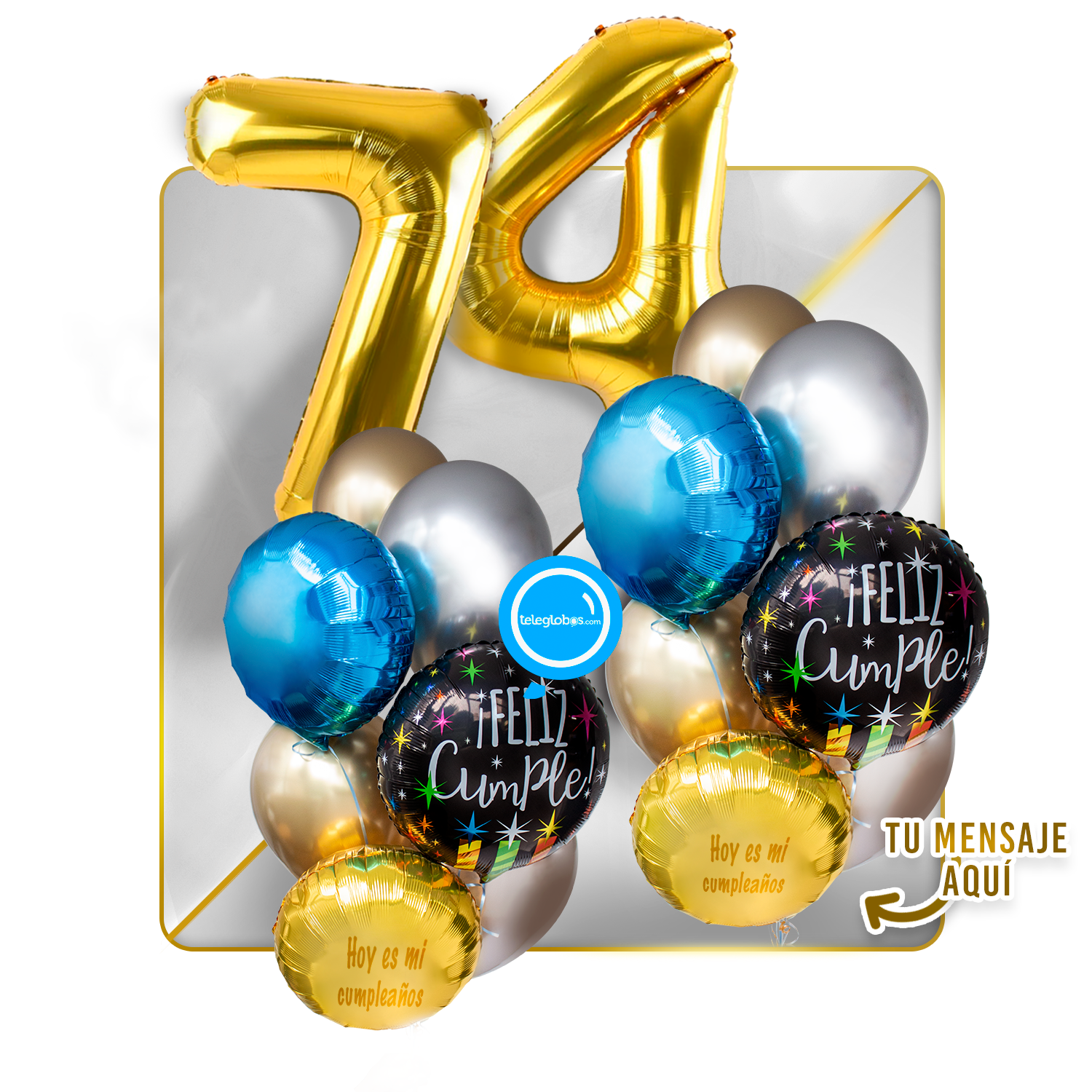 Kit Celebra -Feliz Cumple- con Globos de Helio