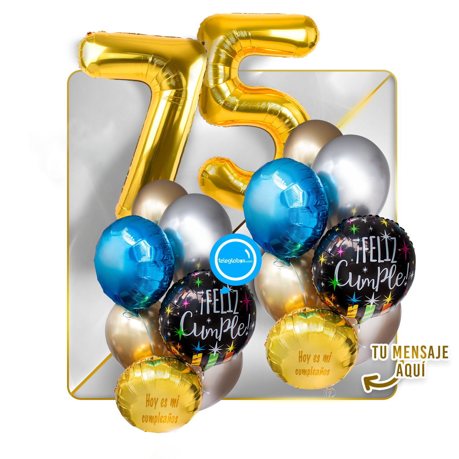 Kit Celebra -Feliz Cumple- con Globos de Helio