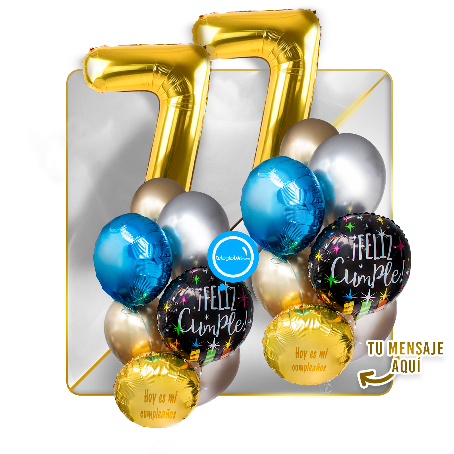 Kit Celebra -Feliz Cumple- con Globos de Helio