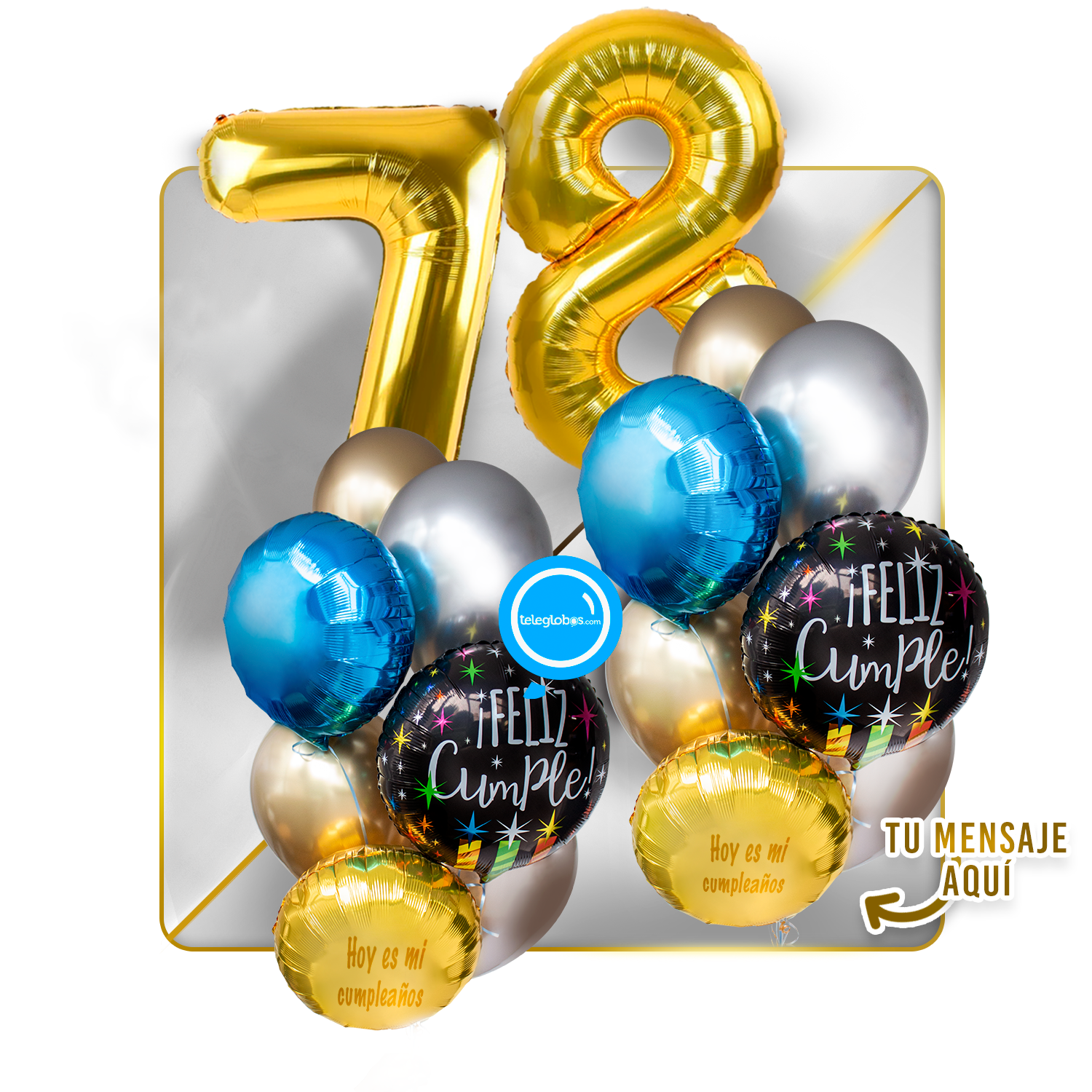 Kit Celebra -Feliz Cumple- con Globos de Helio