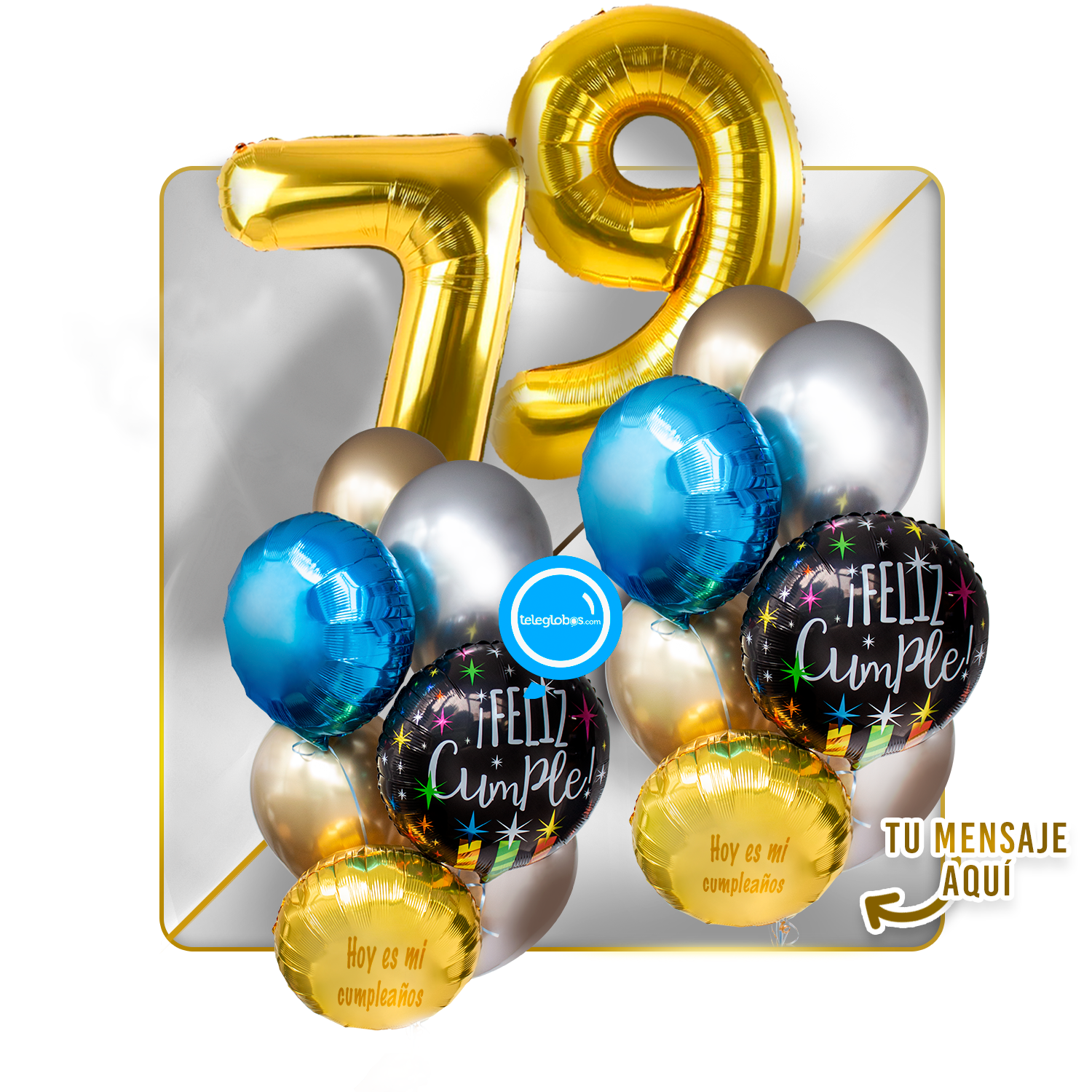 Kit Celebra -Feliz Cumple- con Globos de Helio