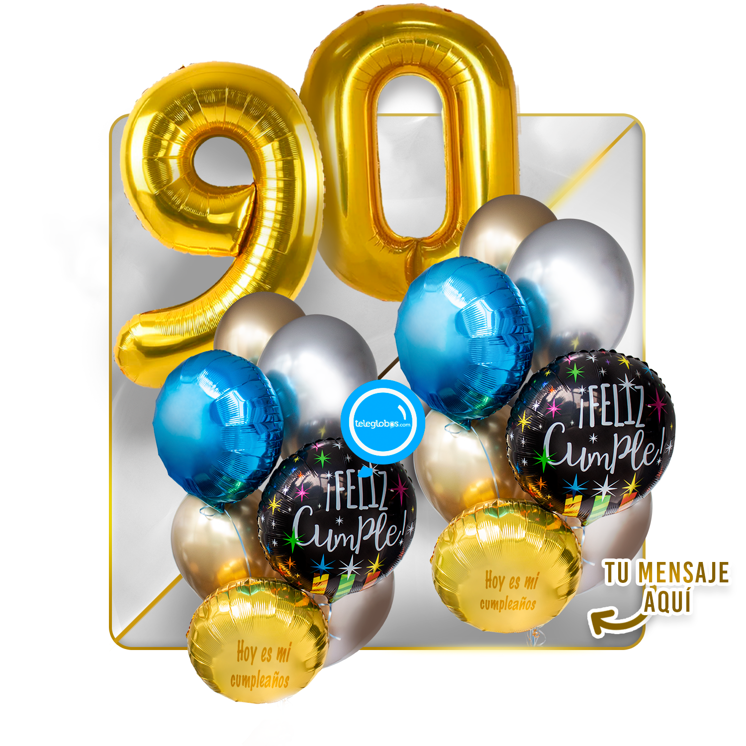 Kit Celebra -Feliz Cumple- con Globos de Helio