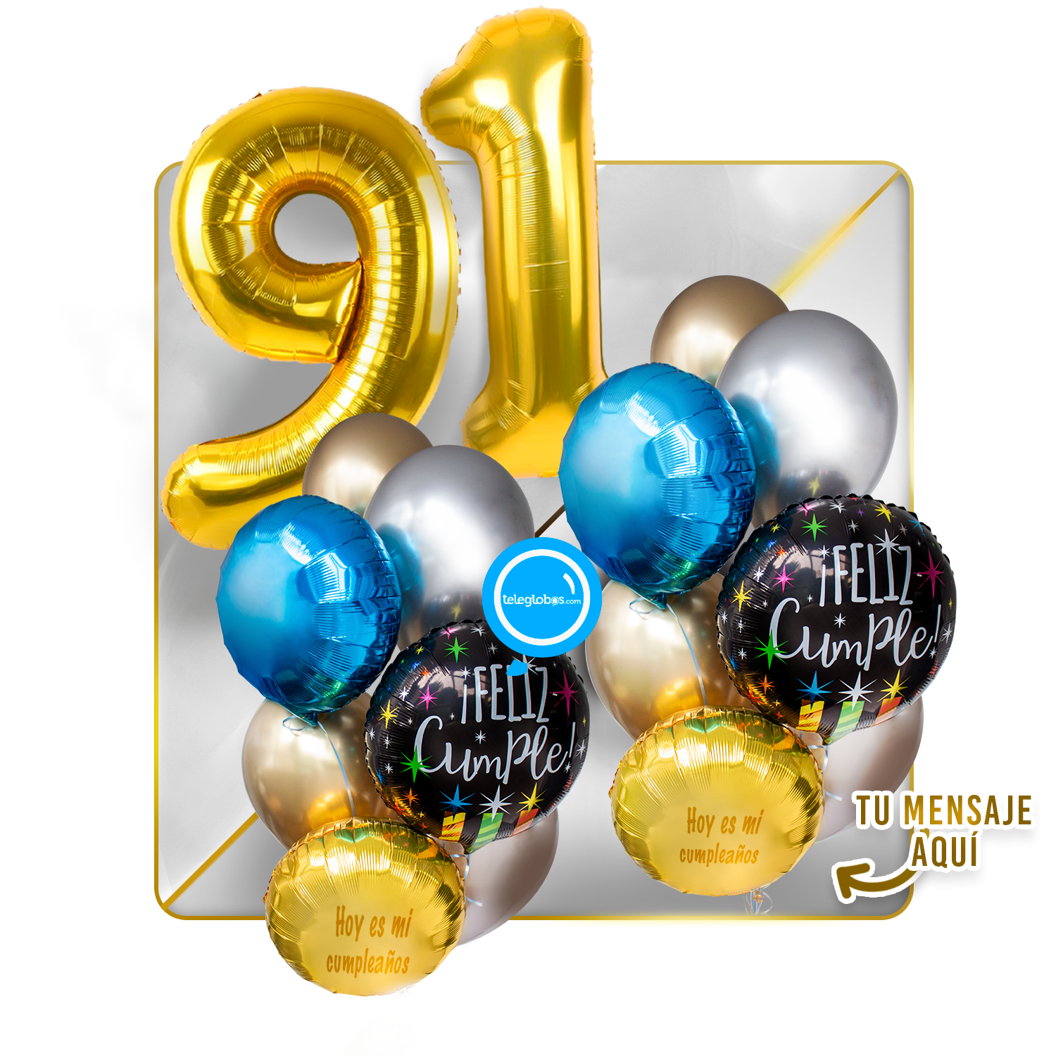 Kit Celebra -Feliz Cumple- con Globos de Helio