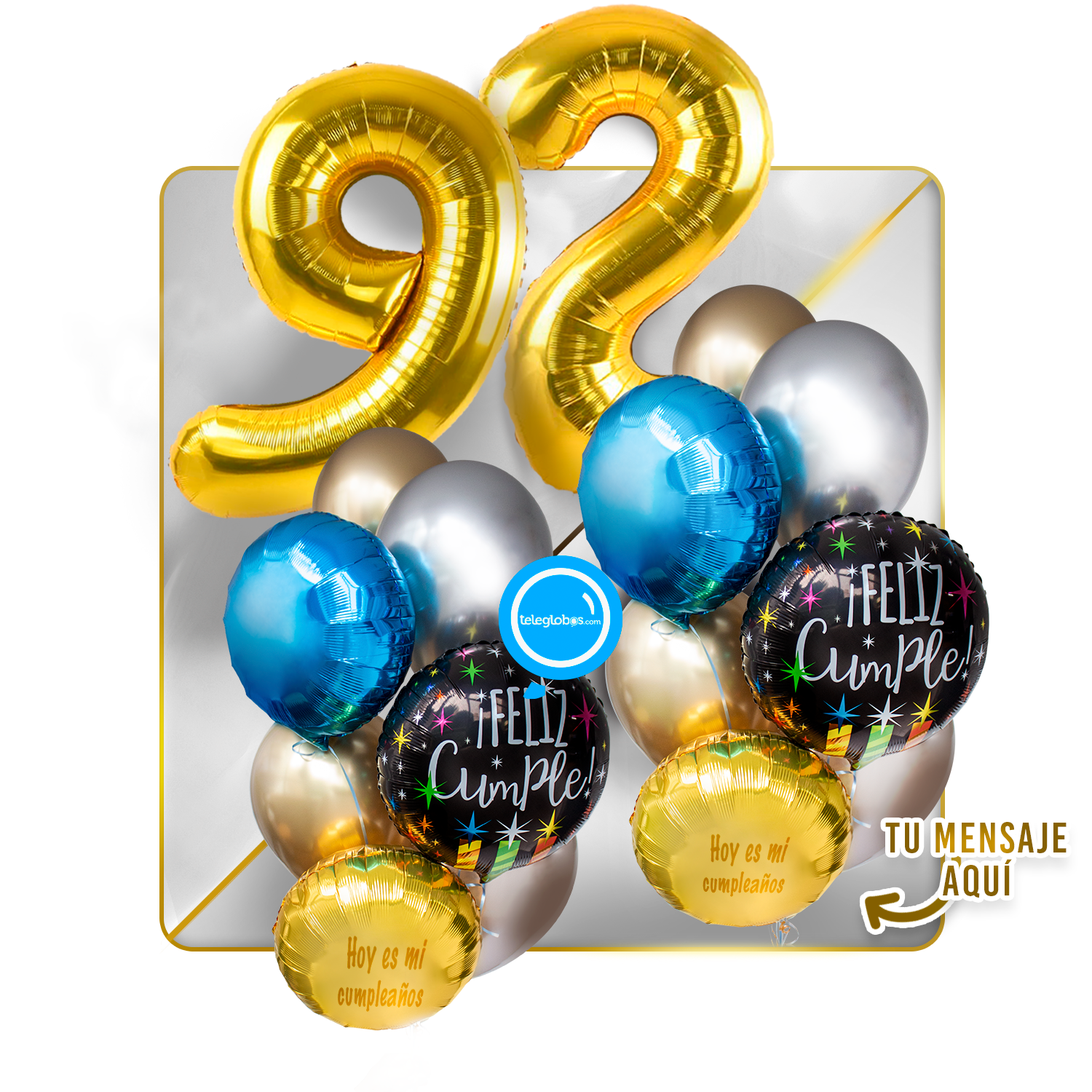 Kit Celebra -Feliz Cumple- con Globos de Helio