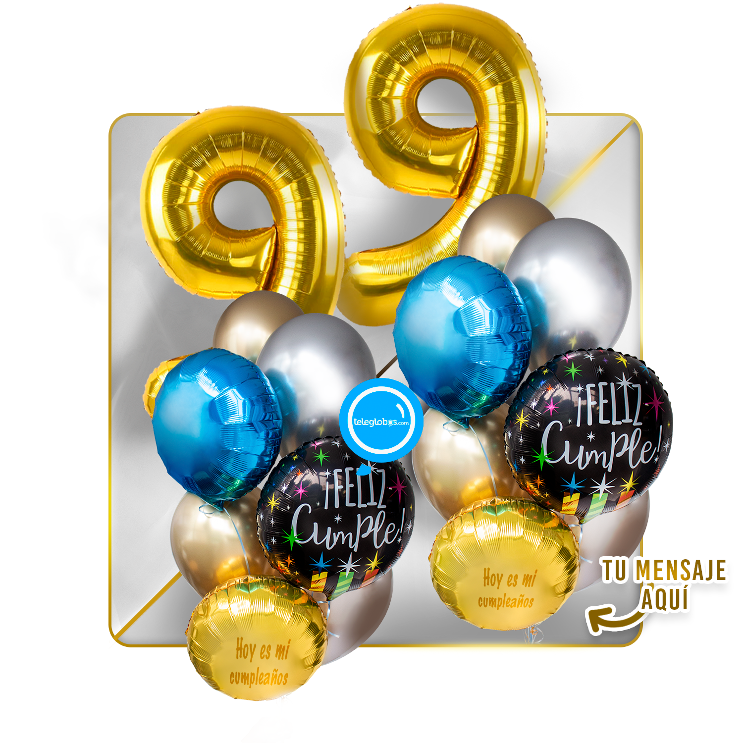 Kit Celebra -Feliz Cumple- con Globos de Helio