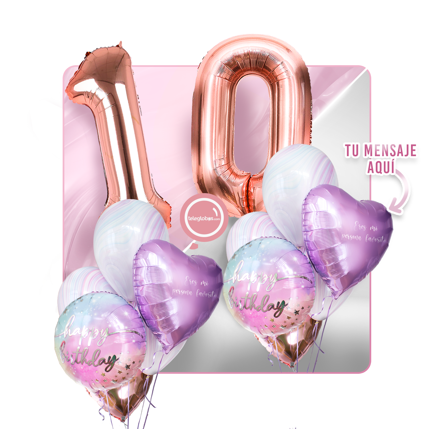 Kit Celebra -Rainbow Day- con Globos de Helio