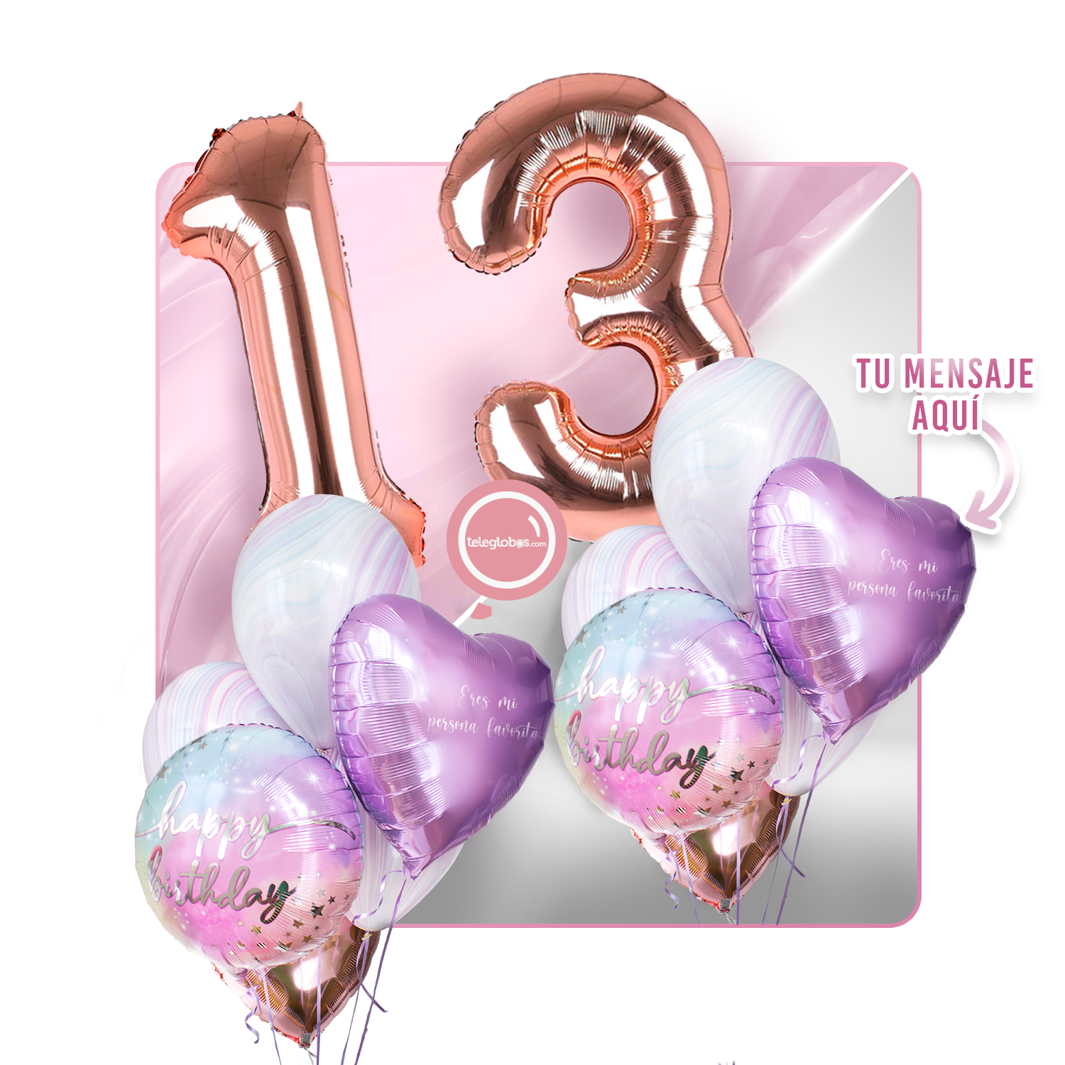 Kit Celebra -Rainbow Day- con Globos de Helio