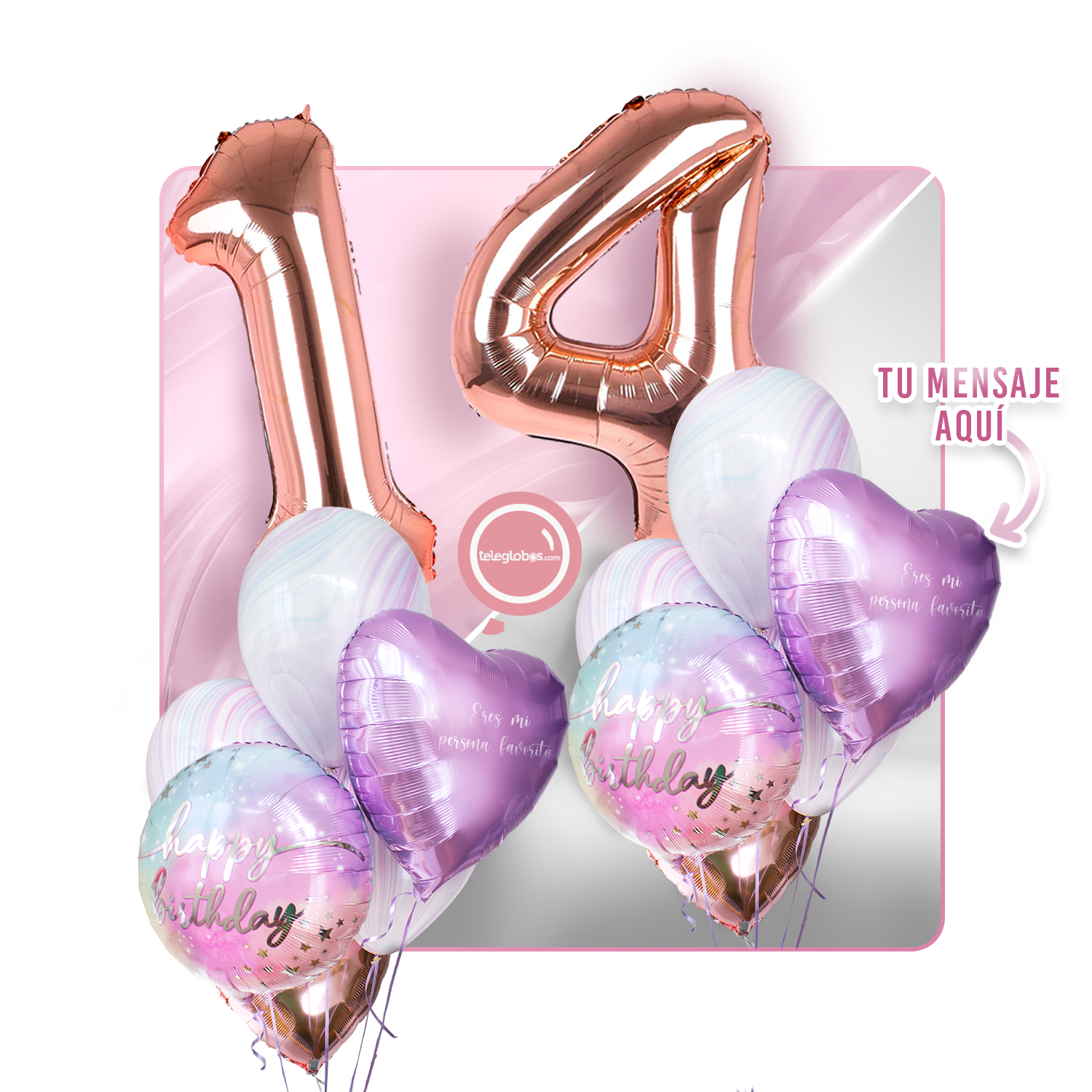 Kit Celebra -Rainbow Day- con Globos de Helio